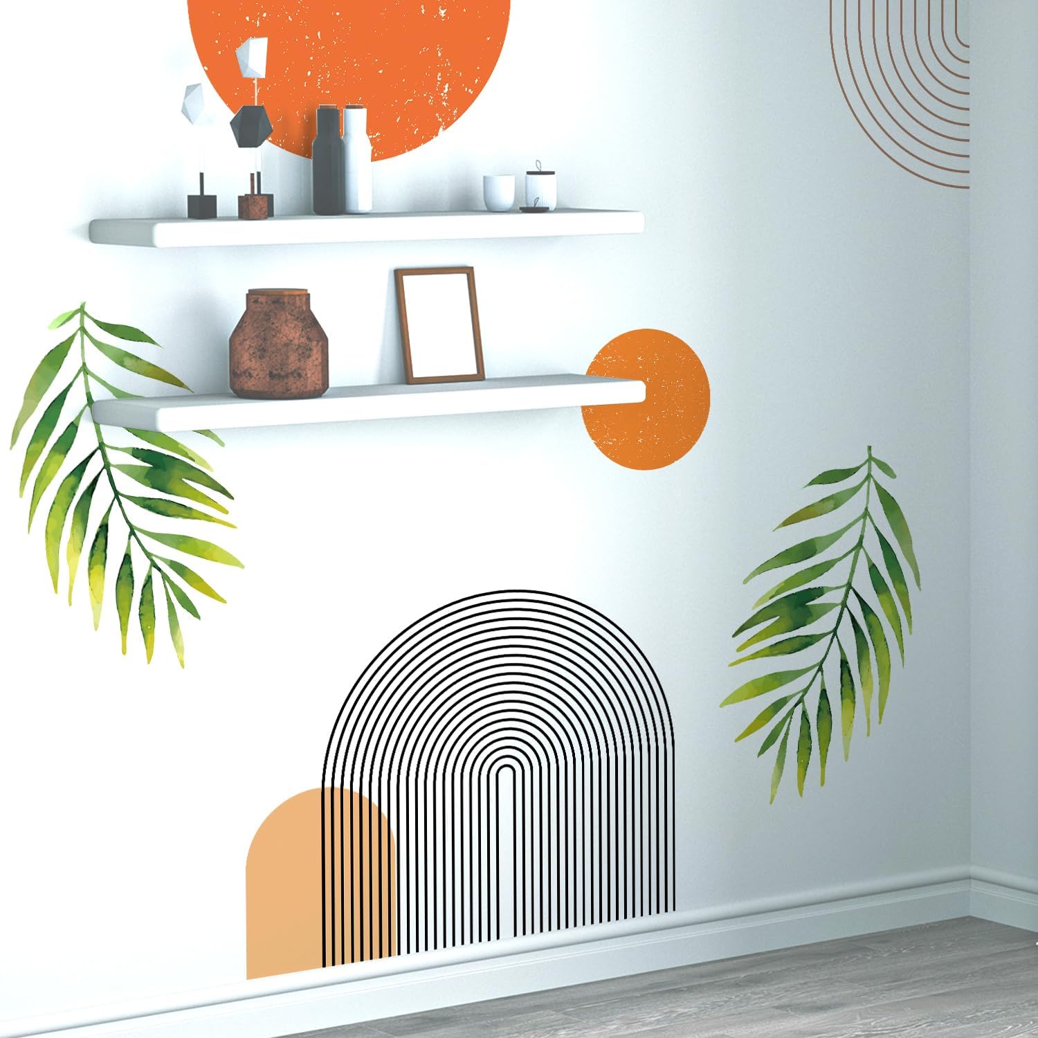 Boho Mid-Century Modern Wall Decals Peel and Stick / Boho / Extra Large
