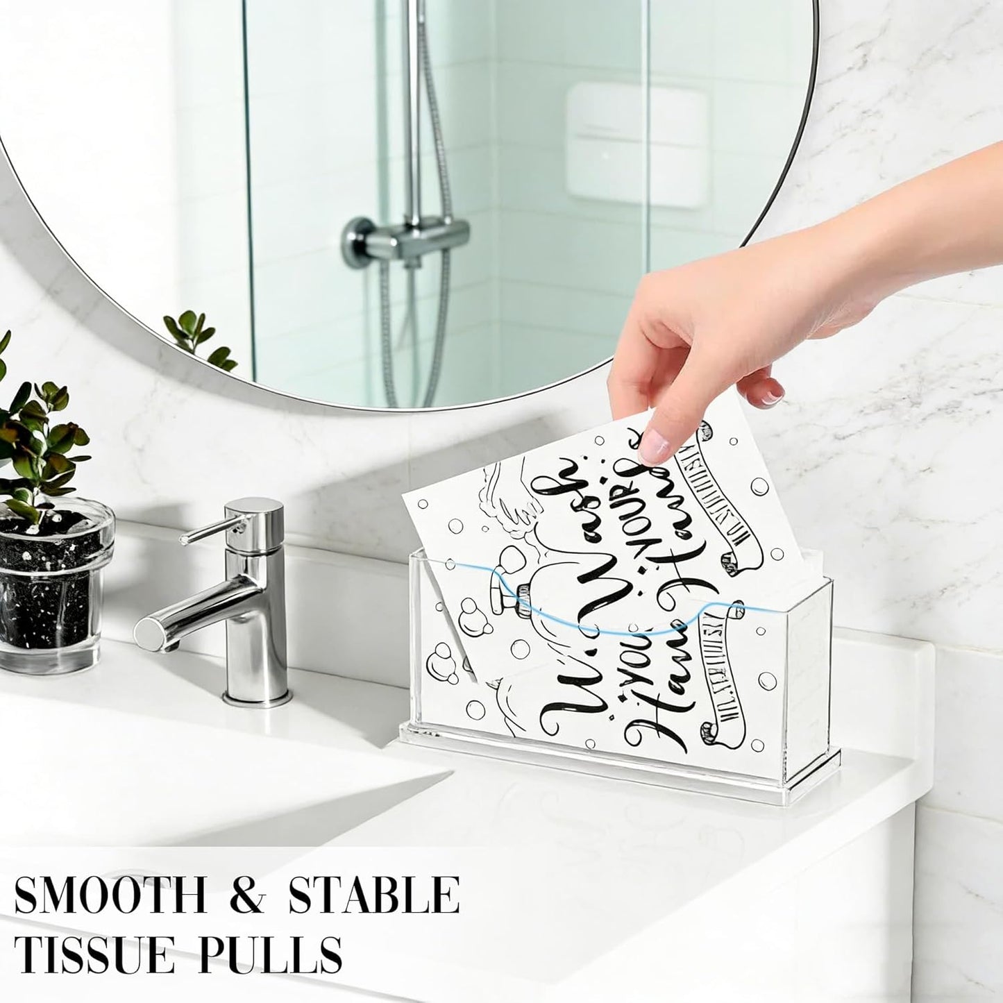 Guest Towel Napkin Holder Bathroom / Vertical - Guest Towel Holder / Clear