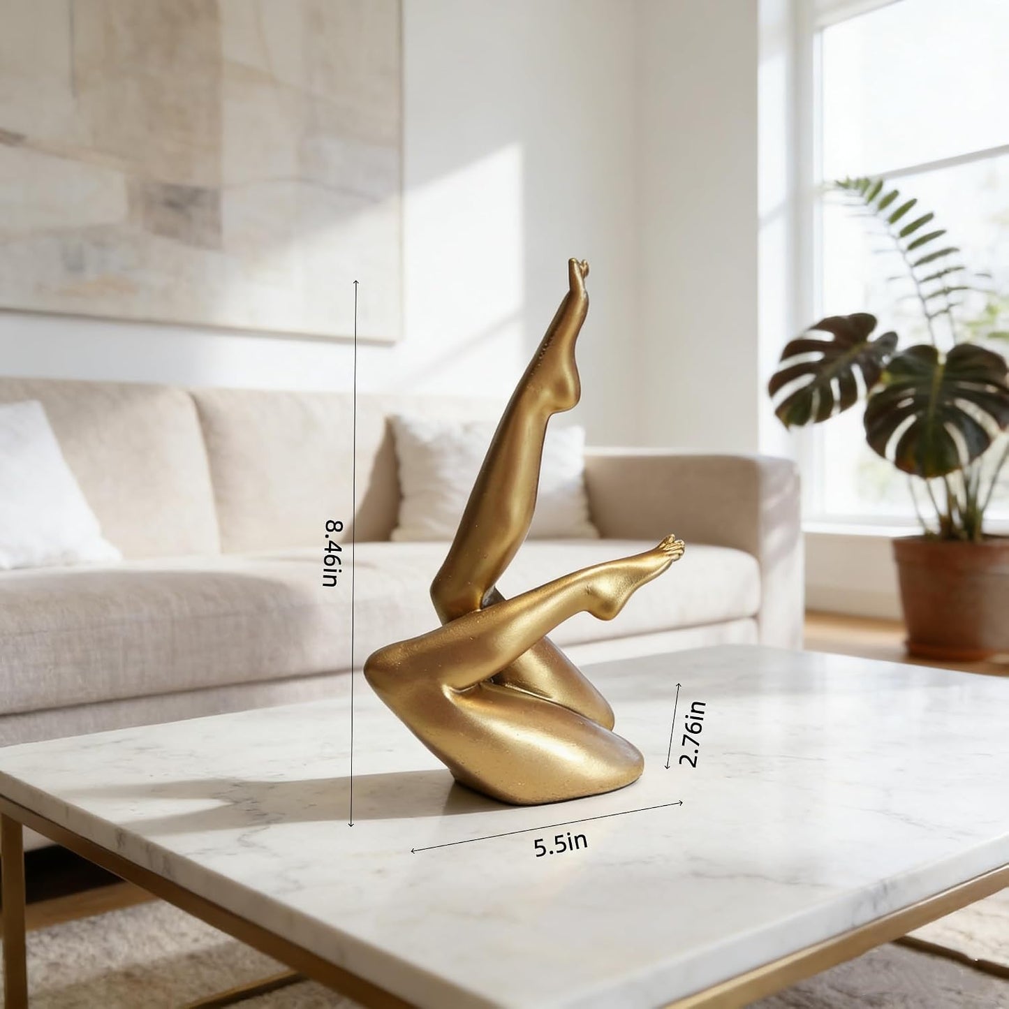 Elegant Legs Statues Living Room / Gold