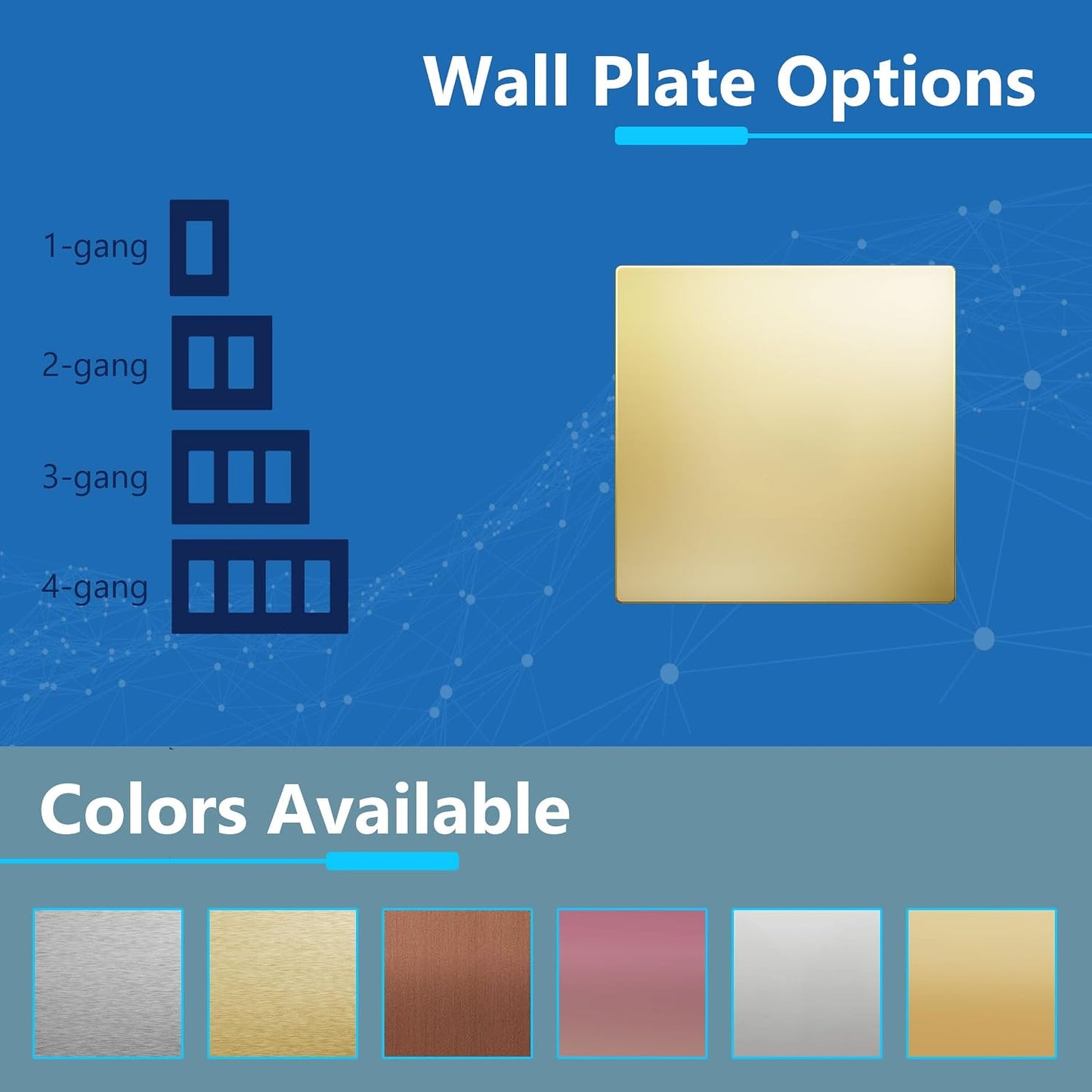 LIDER Double Blank Screwless Metal-Surface Wall Plate, Stainless Steel | Mid-Size 2-Gang 4.88” X 4.92”, Temperature And
