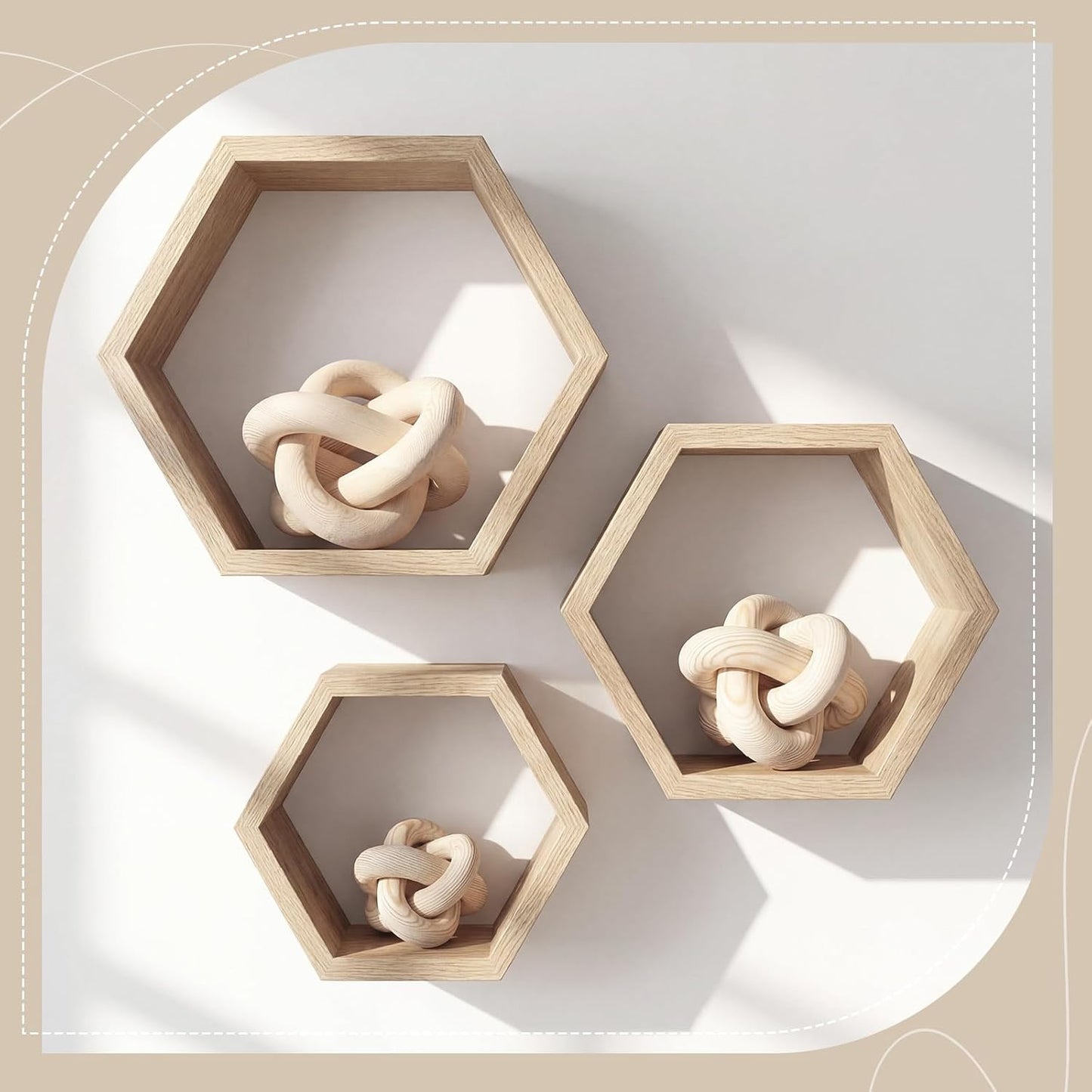 3 Link Wood Knot Decor / Nature / Set of 3
