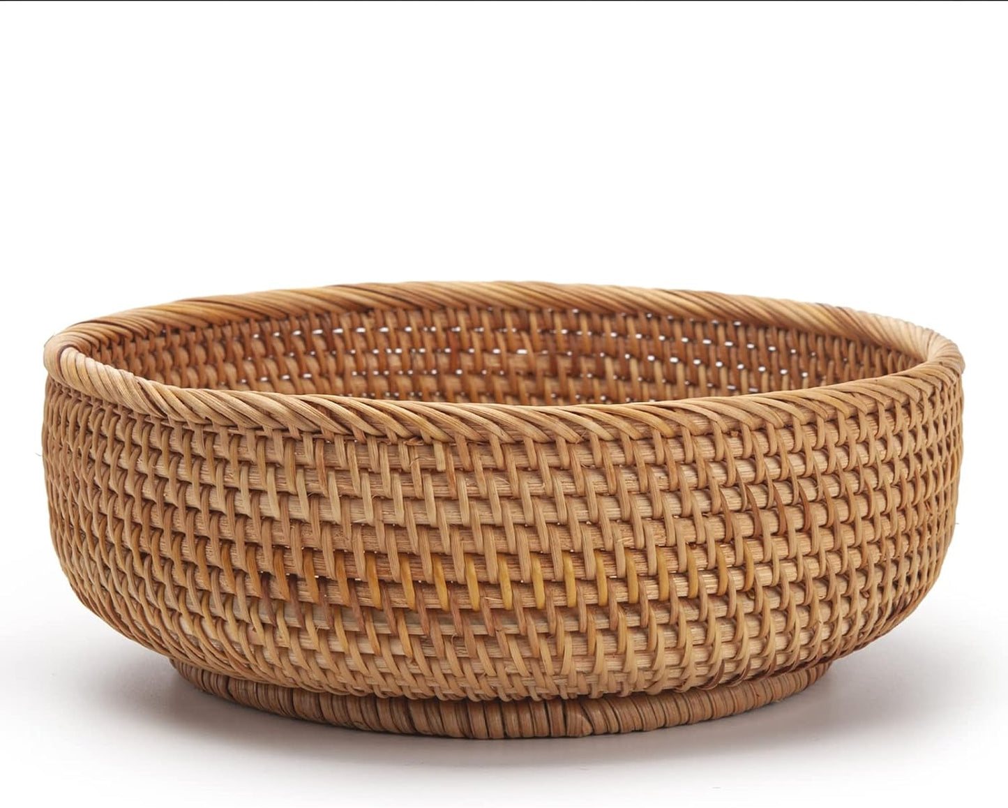 Rattan Fruit Baskets Woven Storage Bowls Key Holder Stackable / Round / Natural / Set of 3
