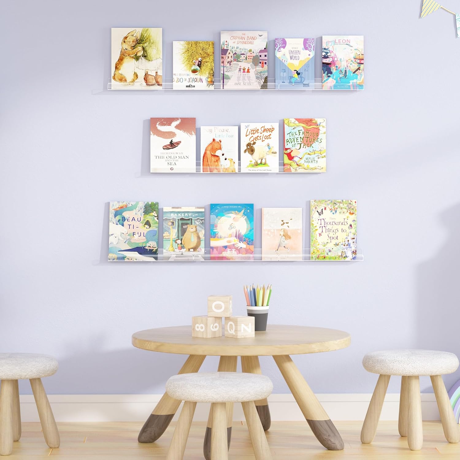 upsimples 18 Pcs 12" Vinyl Record Wall Mount Shelves, Clear Acrylic Display | Display Full Album Covers, Keep Records