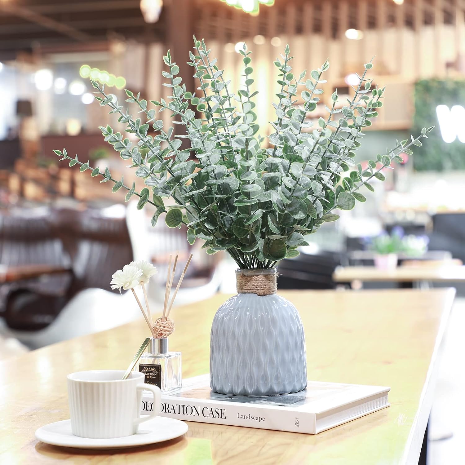 Eucalyptus Stems Faux Greenery Artificial Eucalyptus Leaves Decor Greenery / Dark Green / Set of 100