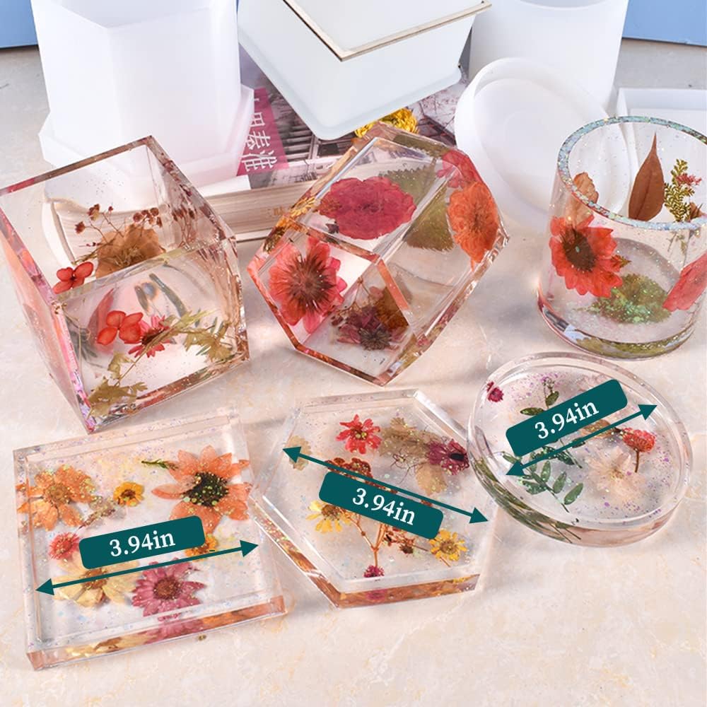 Large Silicone Plant Molds / 3pc Containers+3pc Coasters / Set of 3