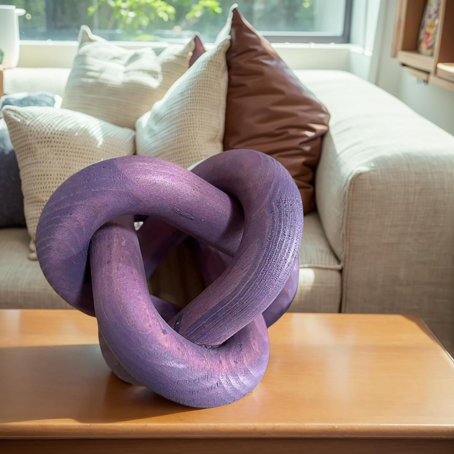 Wood Knot Chain Link Decor / Purple