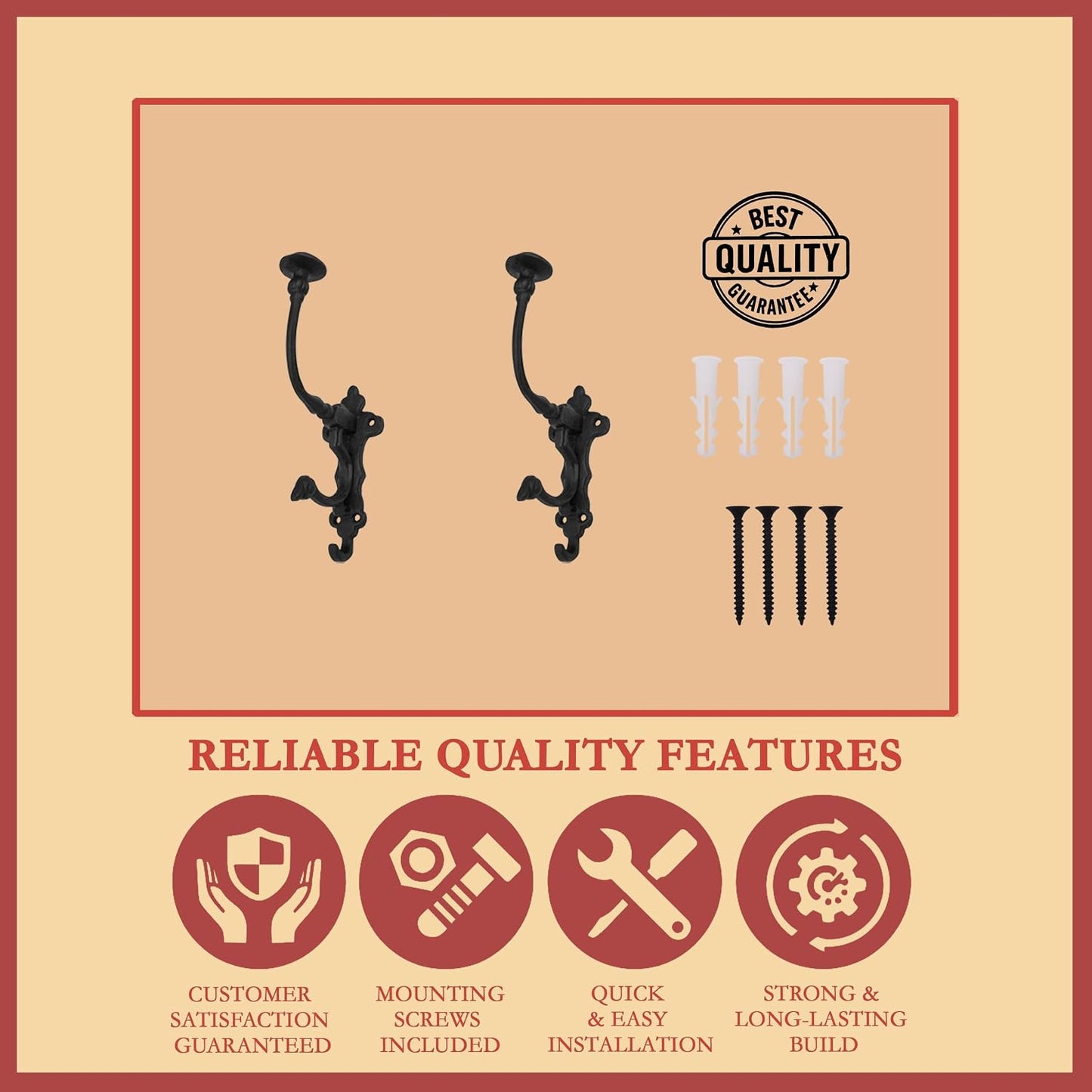 Mystic Colonial Rustic Cast Iron Wall Hooks