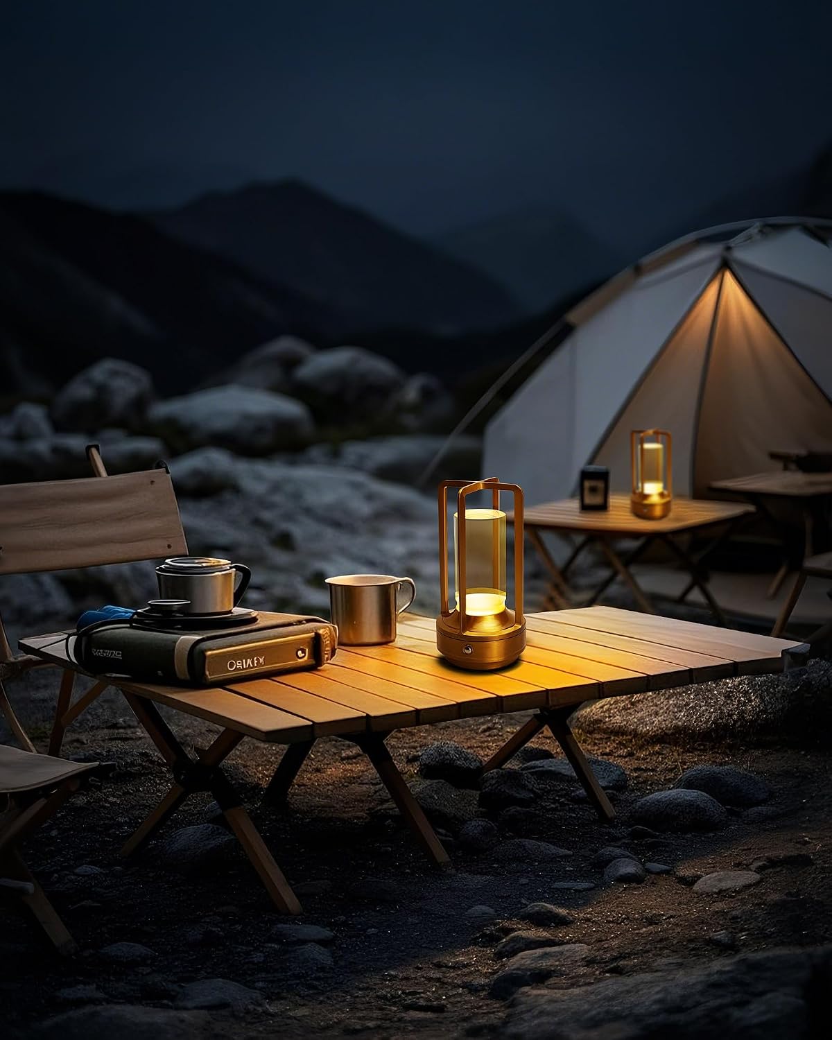 Set of 2 Cordless Table Lamps Rechargeable LED Desk Lamps Gold | Battery Operated Table Light with 3 Color Stepless