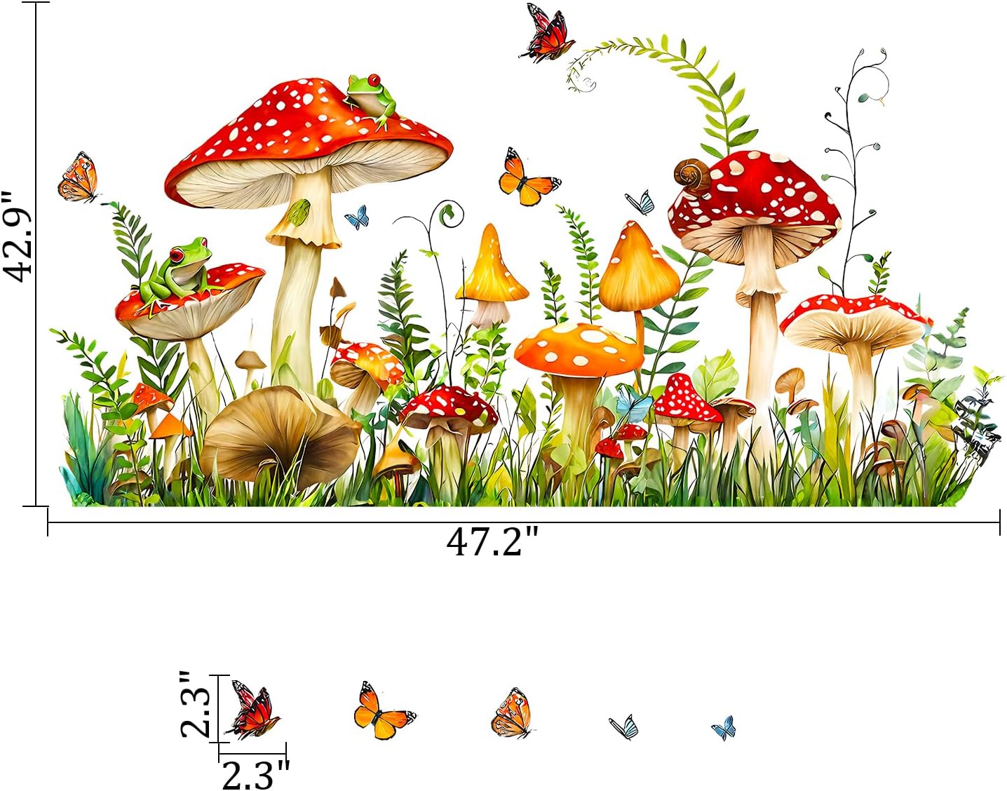 Mushroom Wall Decals Peel and Stick / Mushroom