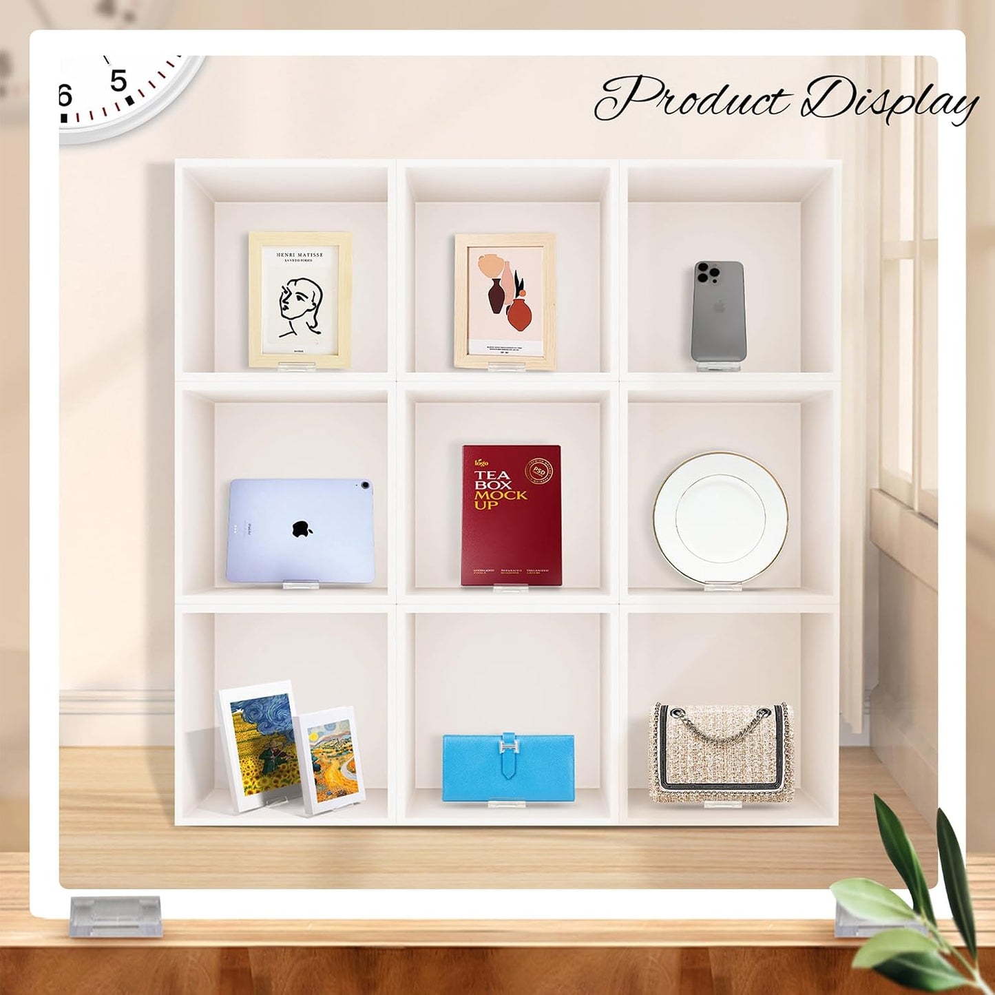 Acrylic Adjustable Desktop Book Stand & Display Easel for Tablet Phone Clutch / Clear / Set of 12