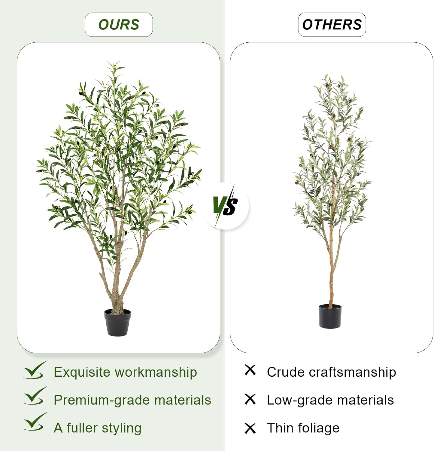 Tall Faux Tree / Olive / 5ft / 5 Inch