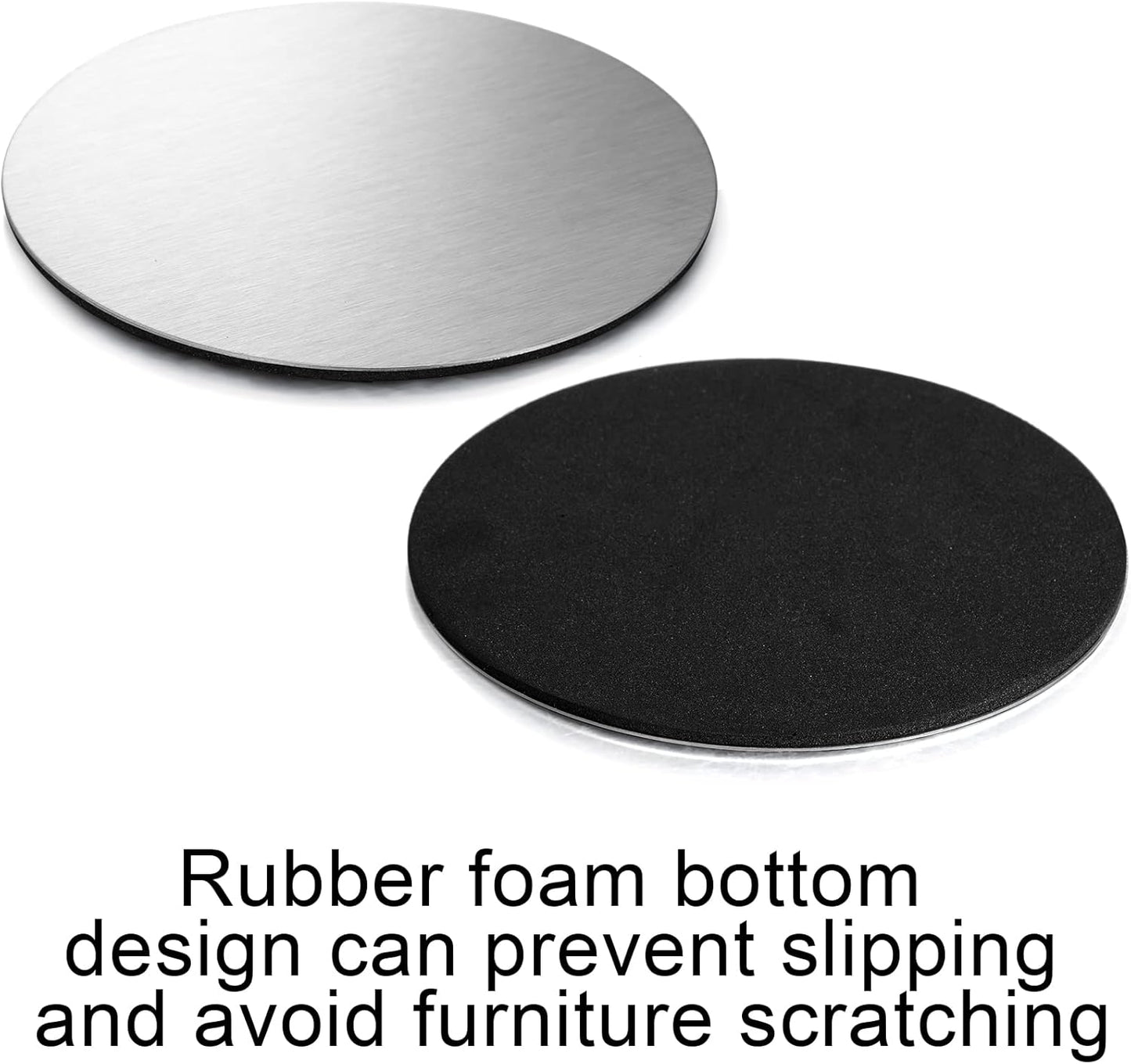 3 Holder / Round Modern Coaster / Silver / 4 Inch / Set of 18
