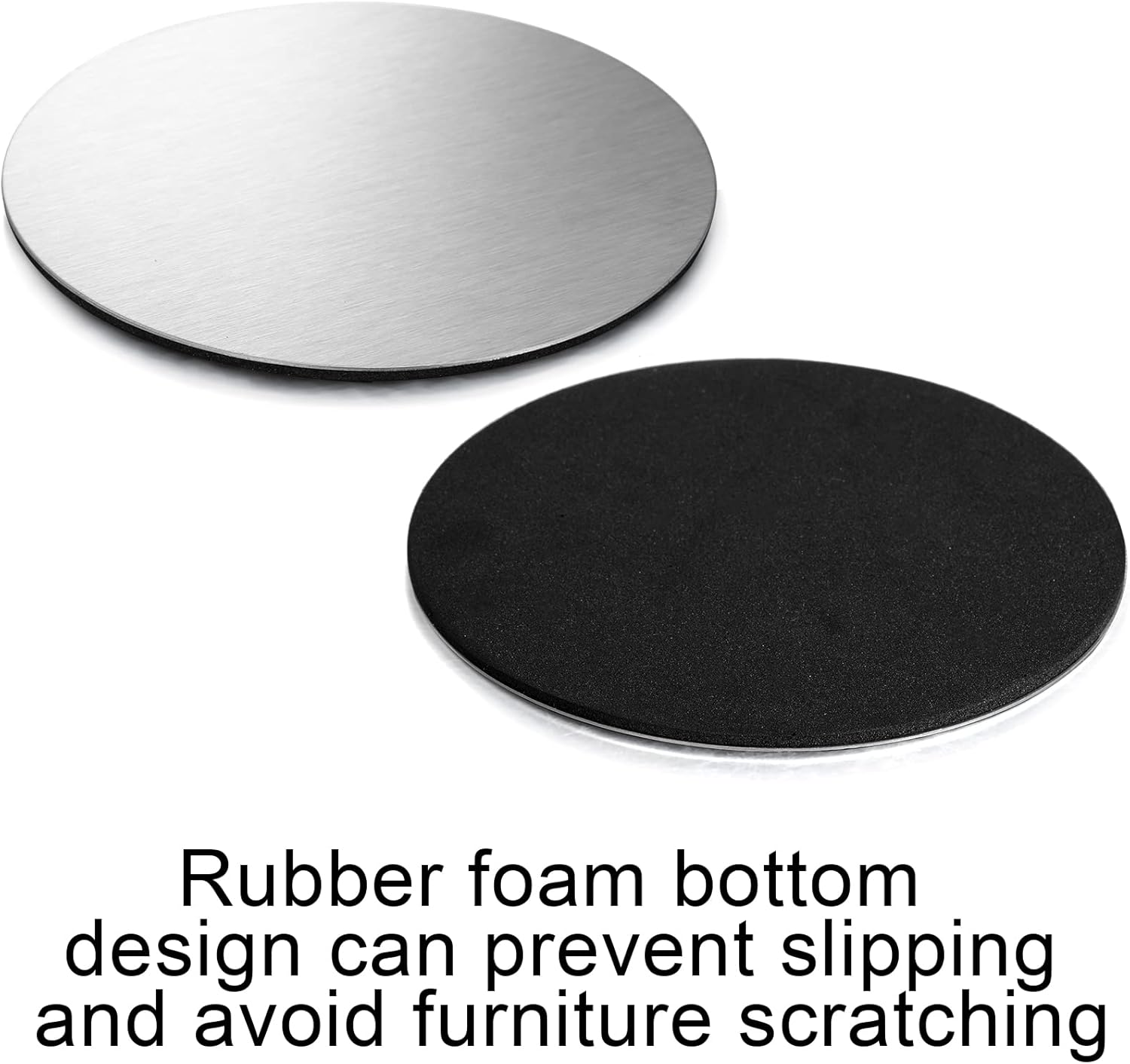 3 Holder / Round Modern Coaster / Silver / 4 Inch / Set of 18