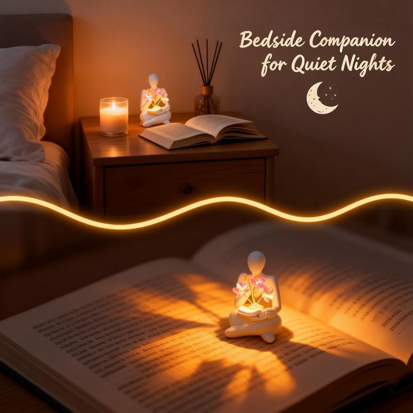 Battery Powered Night Light & Modern Adornos para Sala