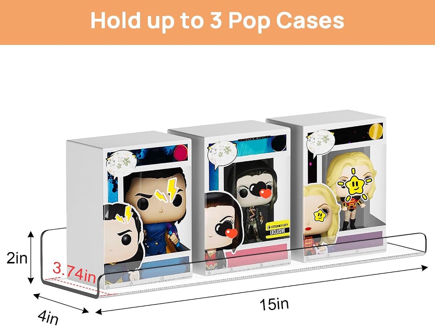 upsimples 10 Pcs 15" Acrylic Shelves for Wall Display and Storage, Clear | Transparent Design Highlights Skincare