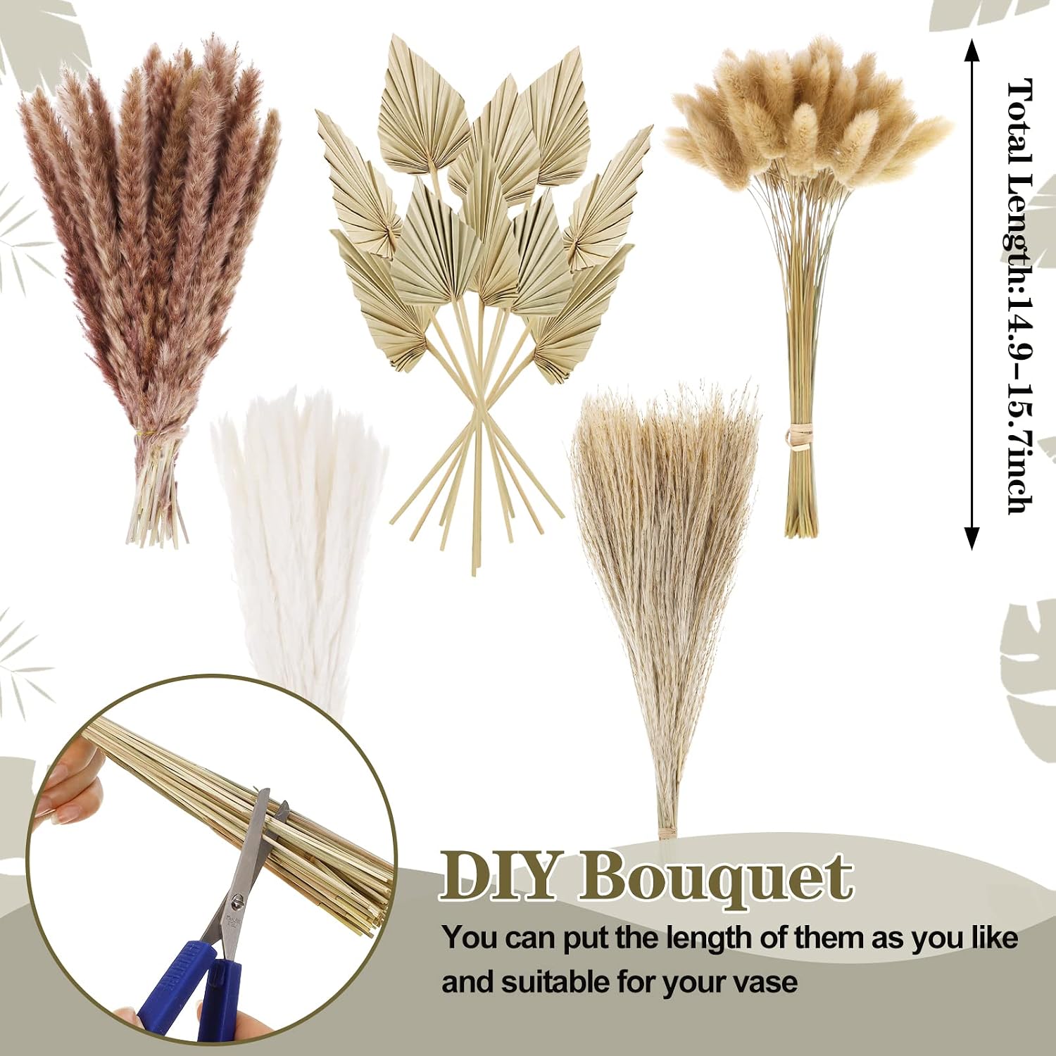 Dried Pampas Grass Decor Bulk / Set of 110