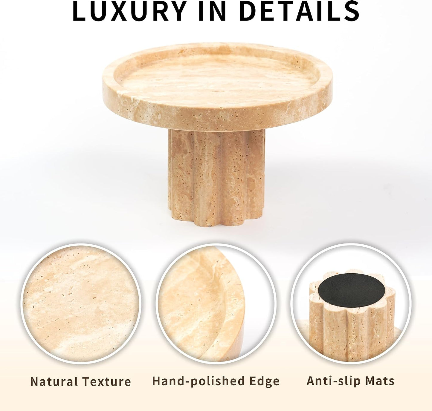 Travertine Marble Perfume Tray / 1leg-travertine