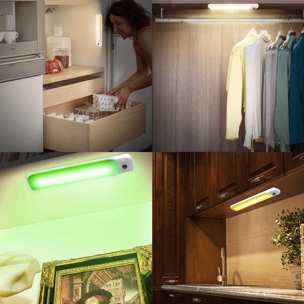 LUXSWAY LED Color Light Bar with Battery Operated,Dimmable Night Lighting, Stick On Light Bar Mulit-Color Changing for
