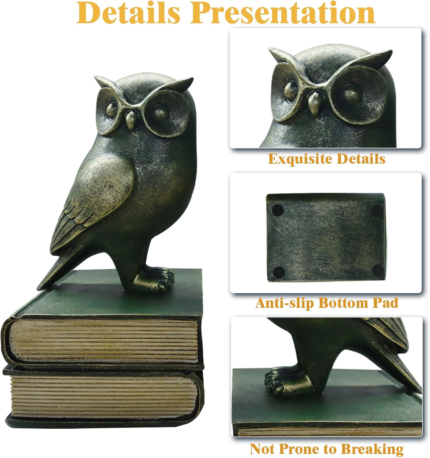 Book Ends / Owl Decorative Bookends / Retro Bronze