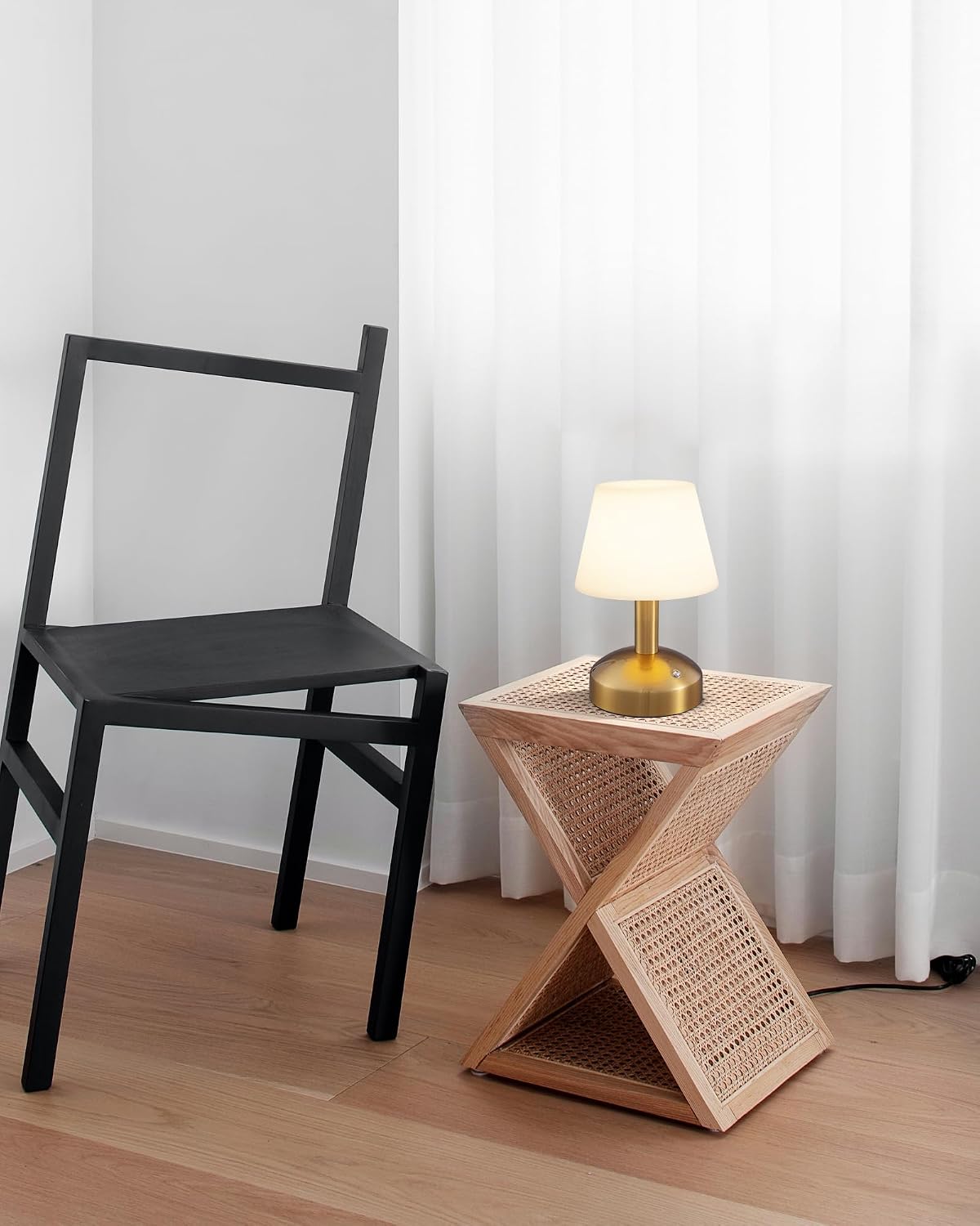 KDG Gold Cordless Small Table Lamp, Portable LED Dimmable Desk Lamp | Modern 4000mAh Rechargeable Battery Operated