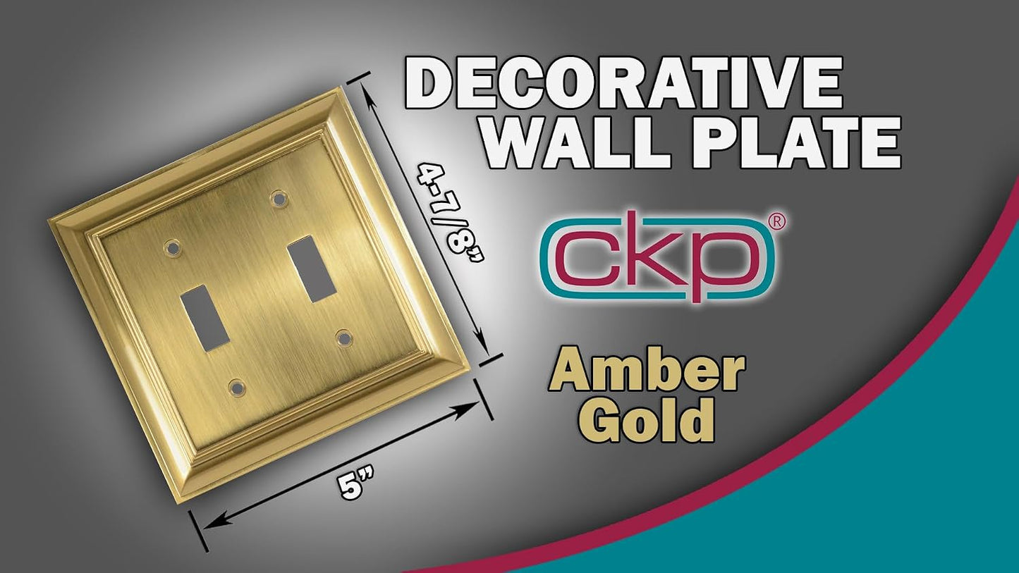 Cool Knobs and Pulls (CKP) Impressions Collection, 31193 Decorative Double Toggle Wall Plate/Outlet Cover, Long Lasting