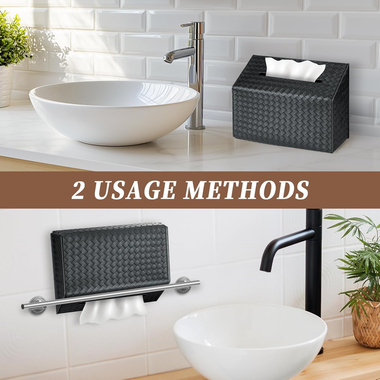 Versatile for Countertops and Towel Racks / Black