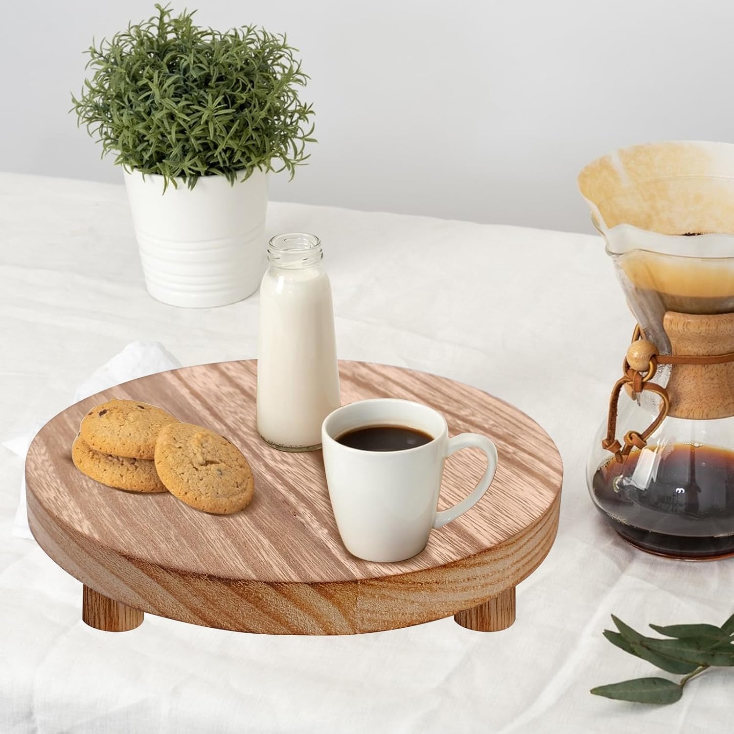 Wooden Risers for Display 5 Sizes Round Mini Riser Holder Wood Pedestal Stand for Display / Set of 5