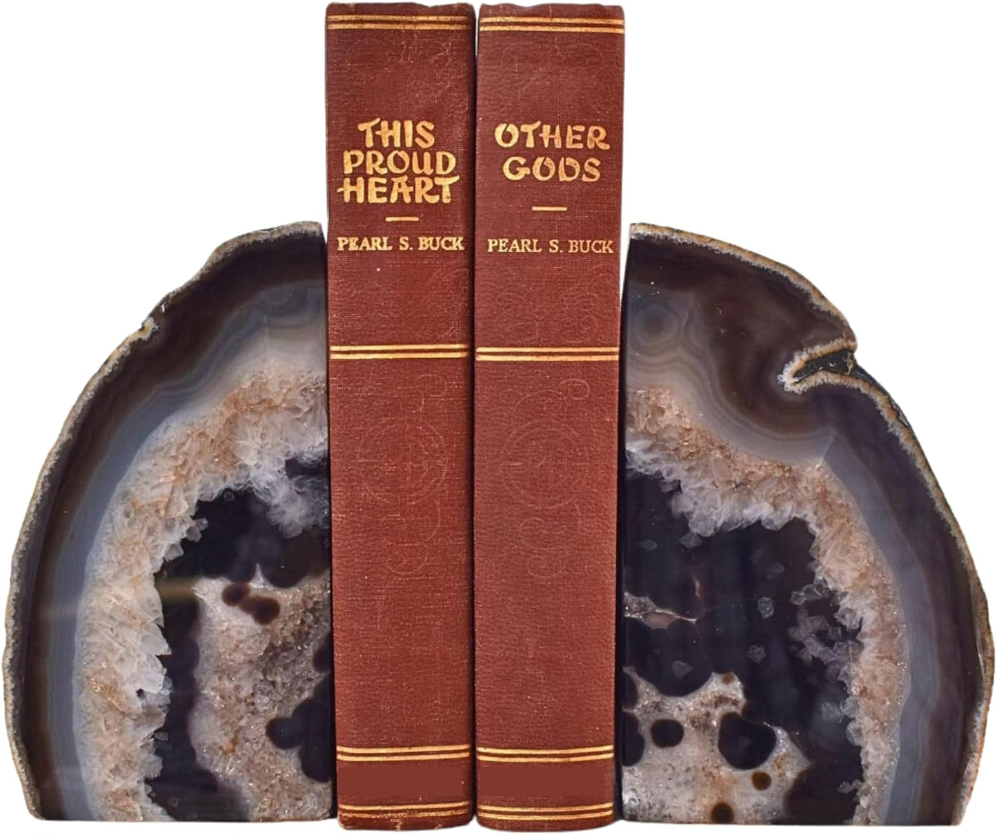 Agate Bookends / Earth Tone & Neutral Decor / Natural / A Grade 2 - 3 Lbs