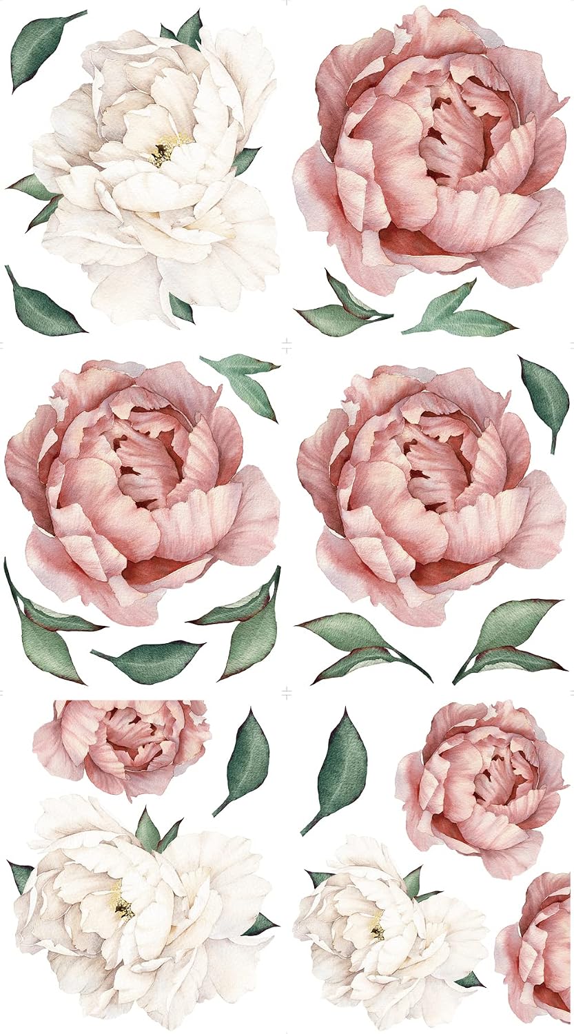 Jumbo Peony Watercolor Wall Decals