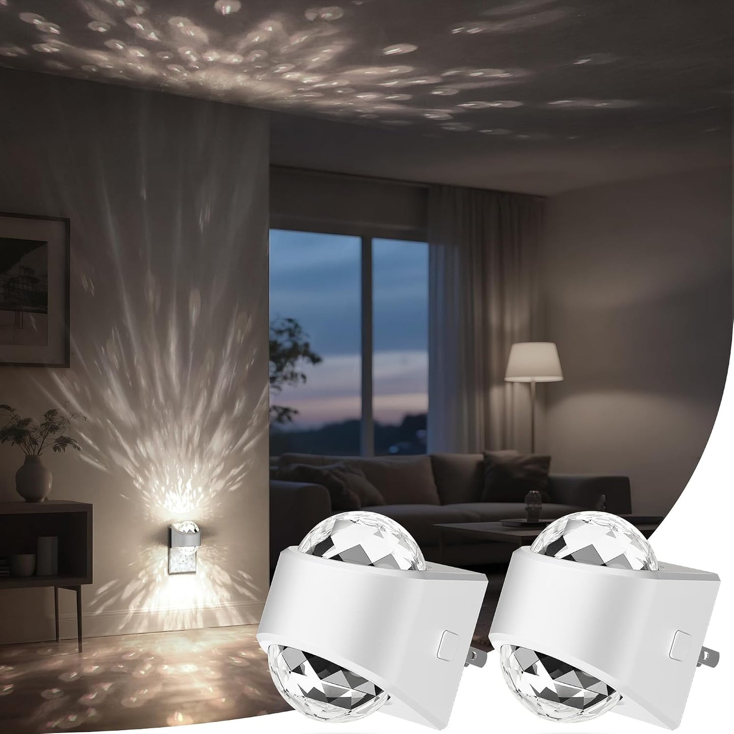Briignite Night Lights Plug into Wall, Projector Night Light 5000K Dimmable