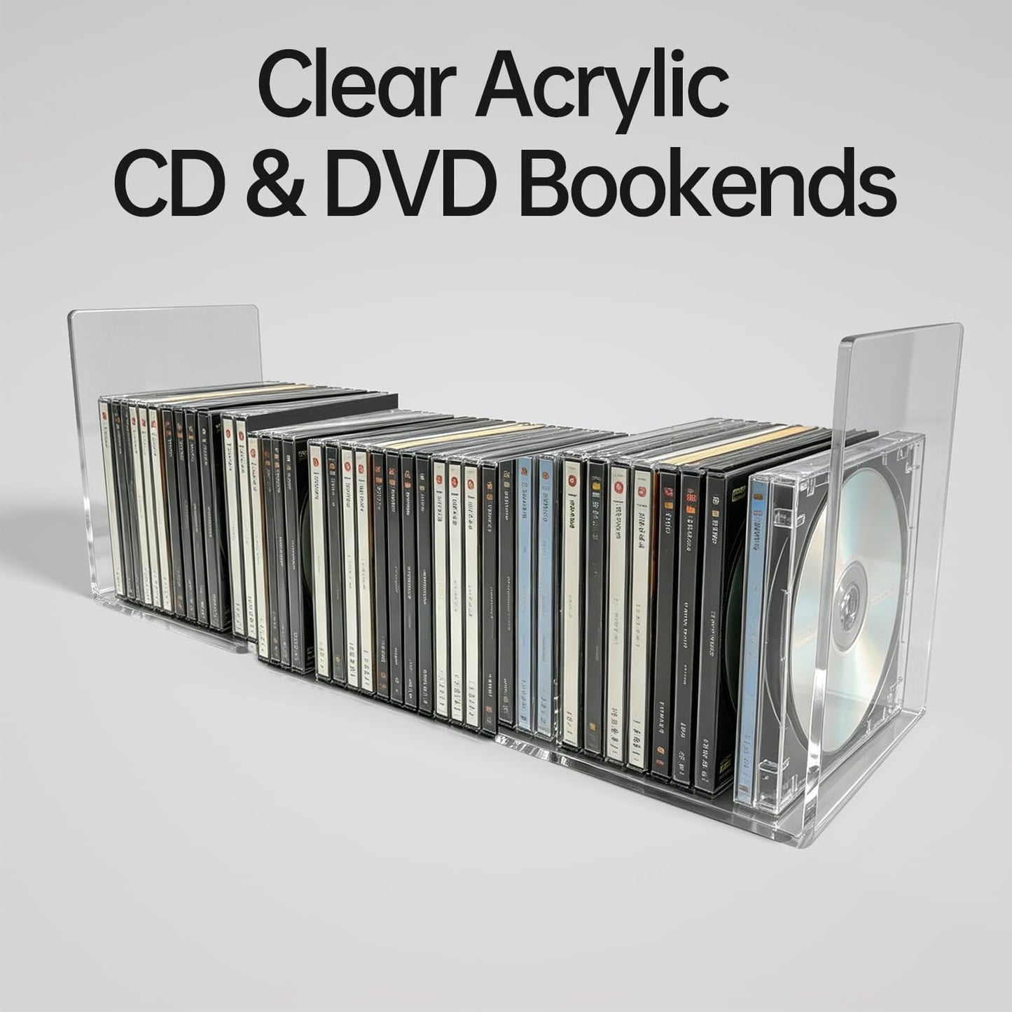 Sturdy Acrylic Bookends / Clear / 4 x 4 x 5