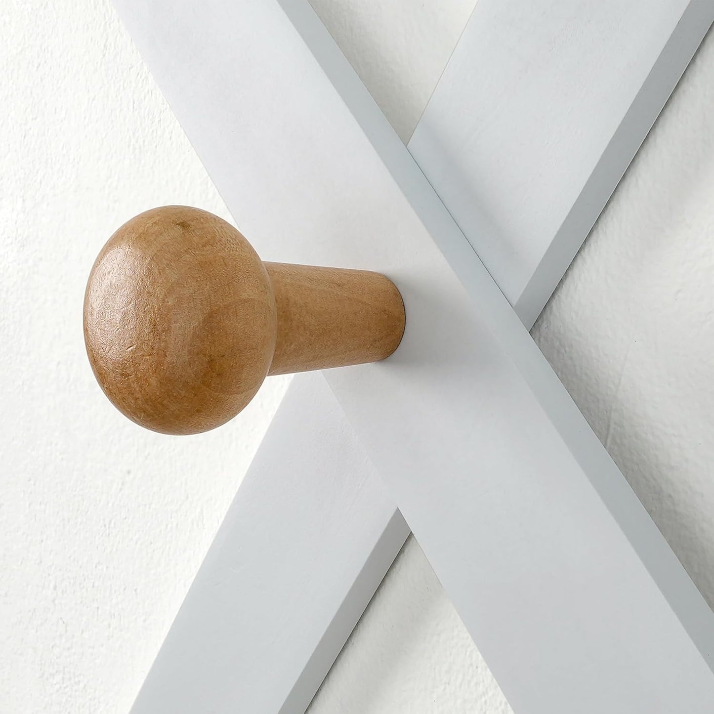 SKOLOO Large Hat Rack for Wall, Wooden Accordion Wall Hanger, Modern, Expandable Coat Hooks, Hat Display Rack for Home