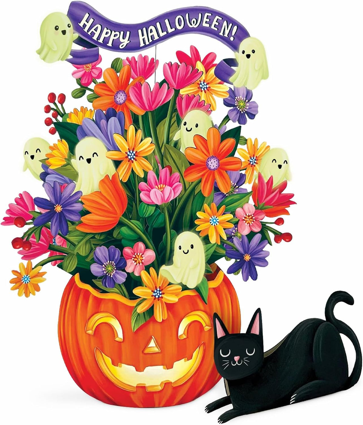 FreshCut Paper Jack-O-Lantern Boo-quet Glow-in-the-Dark Pop Up Card