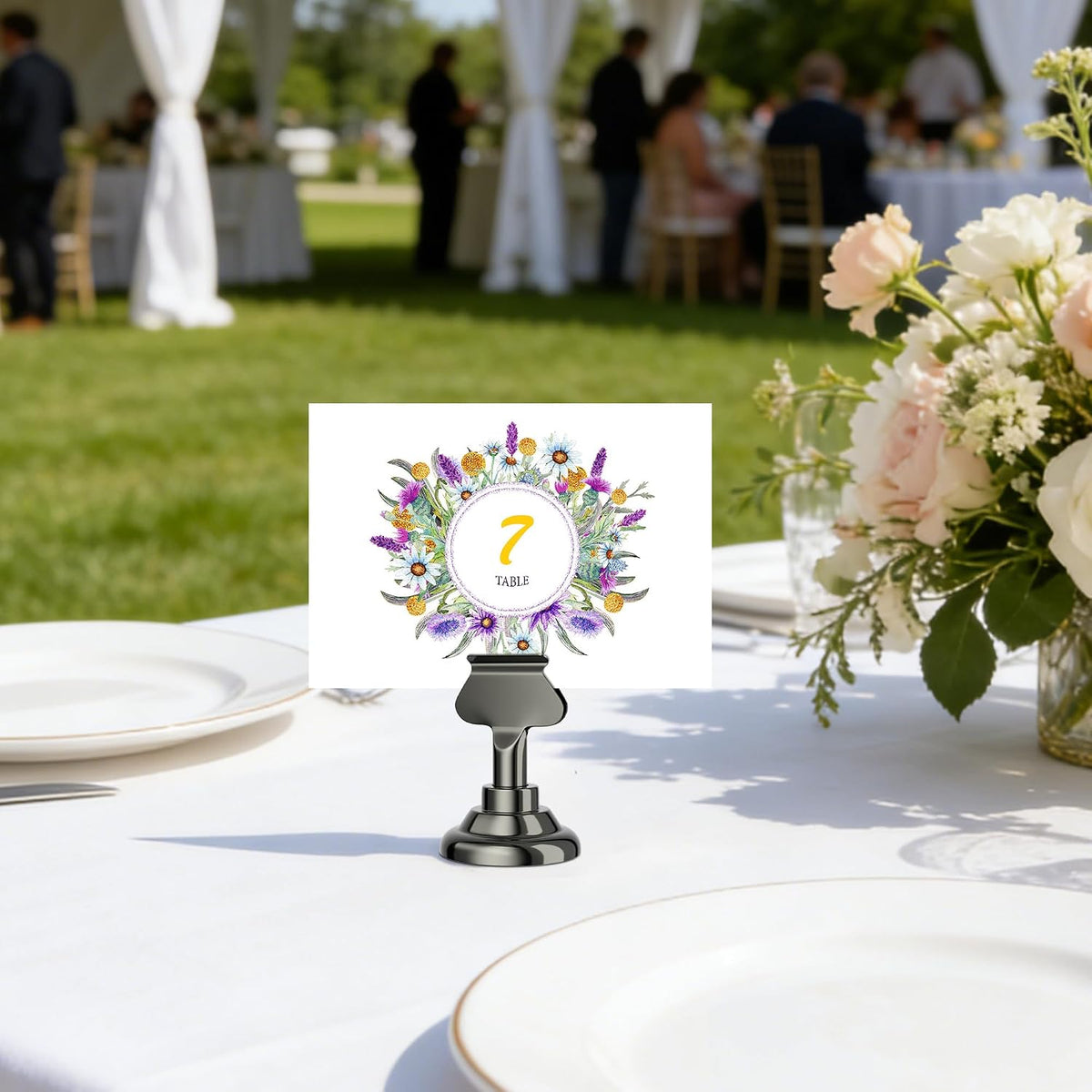 Urban Deco 24 Pieces Table Card Holder Place Card Holders 1.7 inches Gold Steel Card Holders for Photos, Food Signs