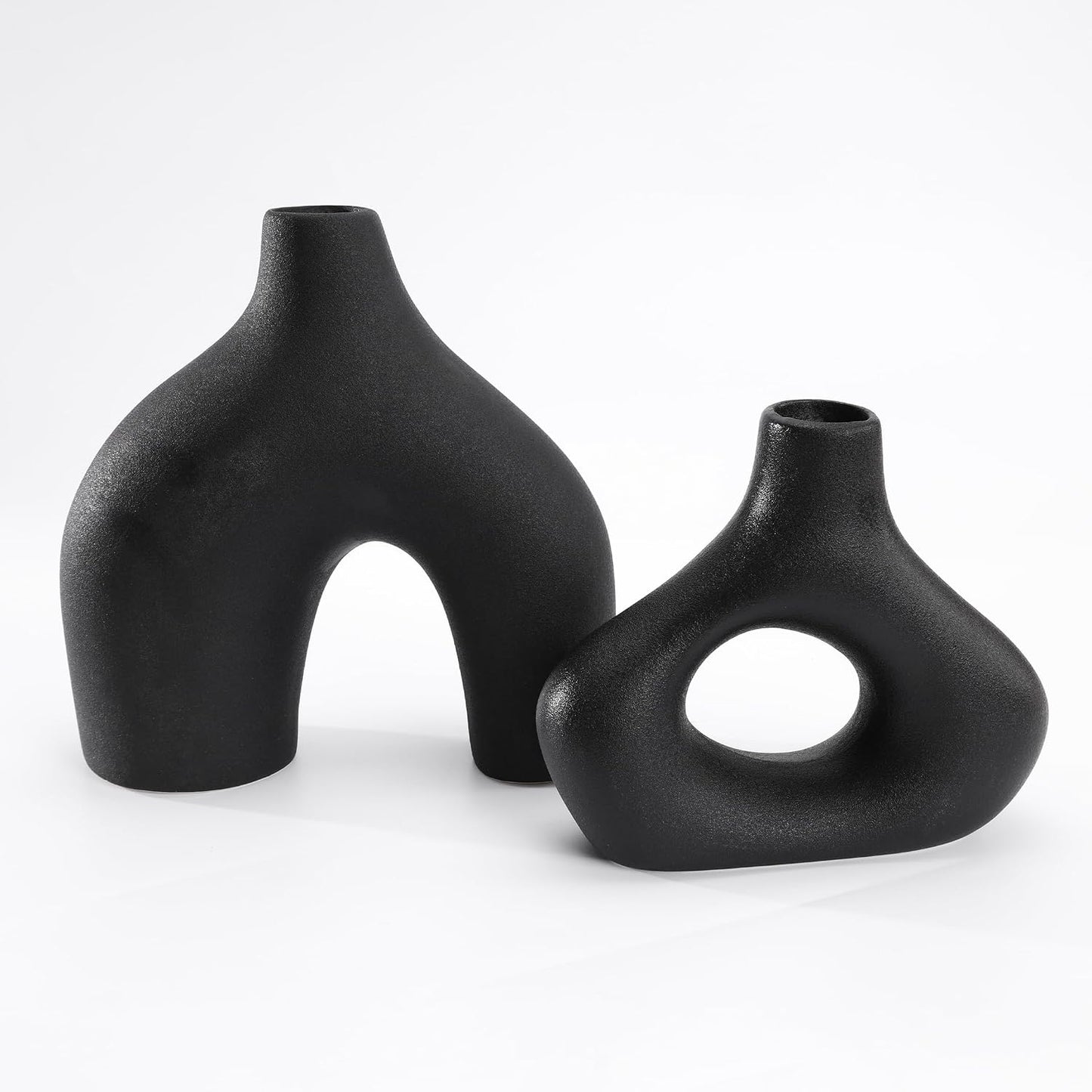 Modern Ceramic Vase / Black / Set of 2