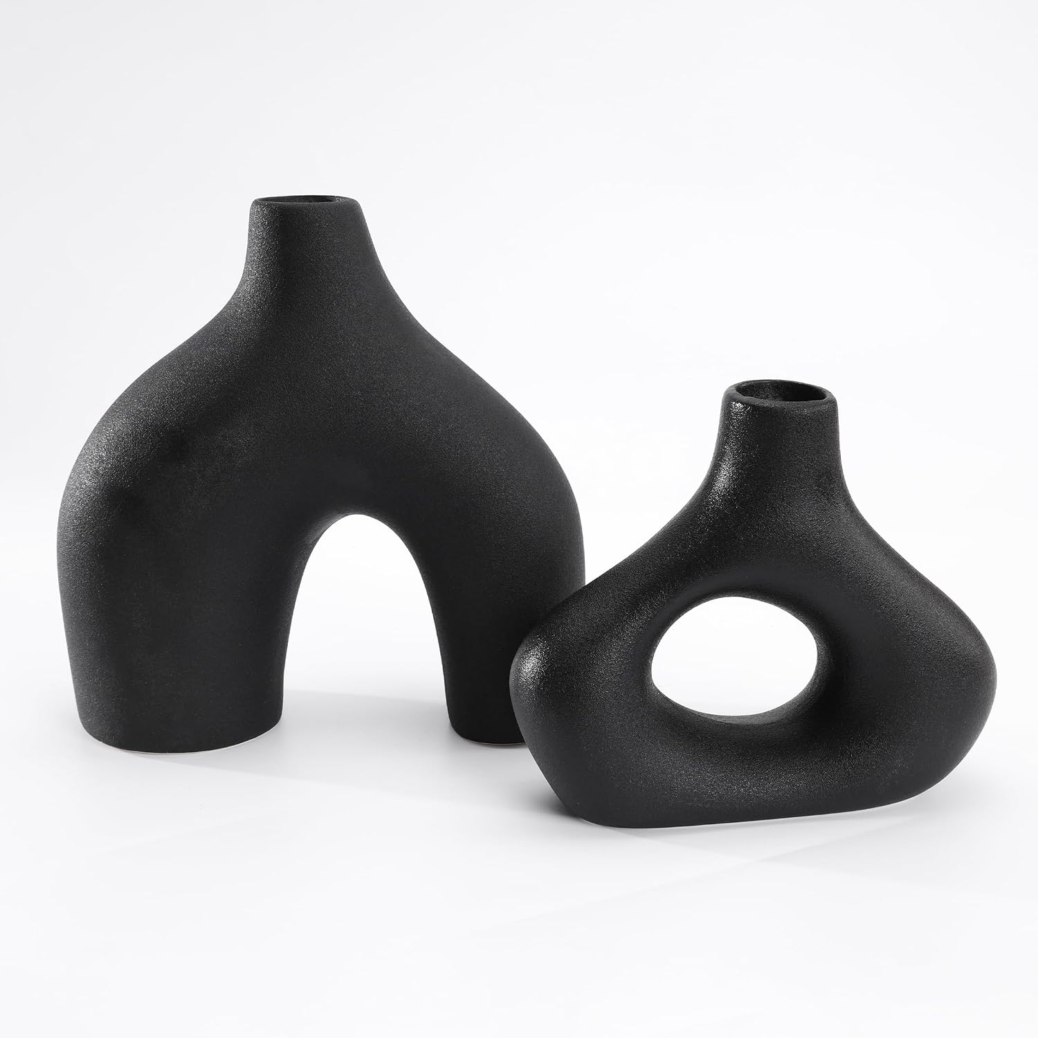 Modern Ceramic Vase / Black / Set of 2