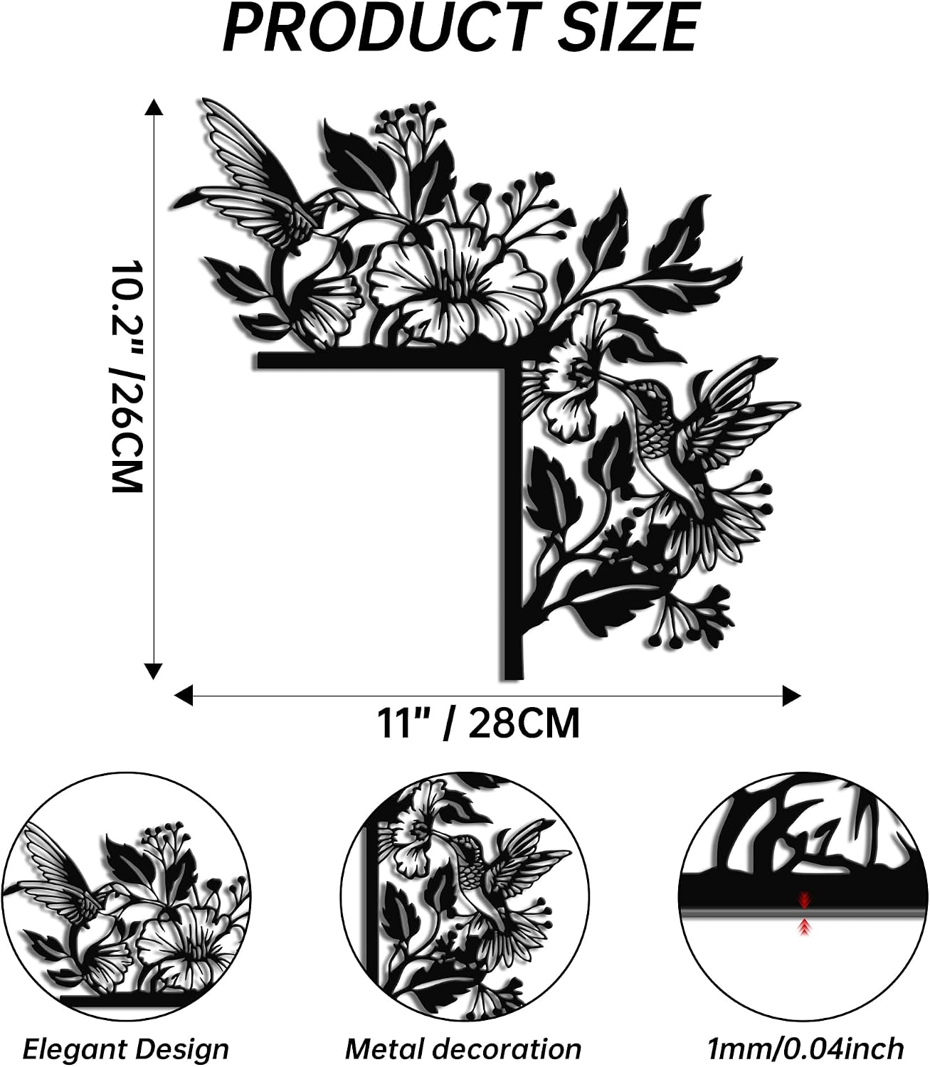Metal Door Frame Decor for Top Corner / 11 x 10.2