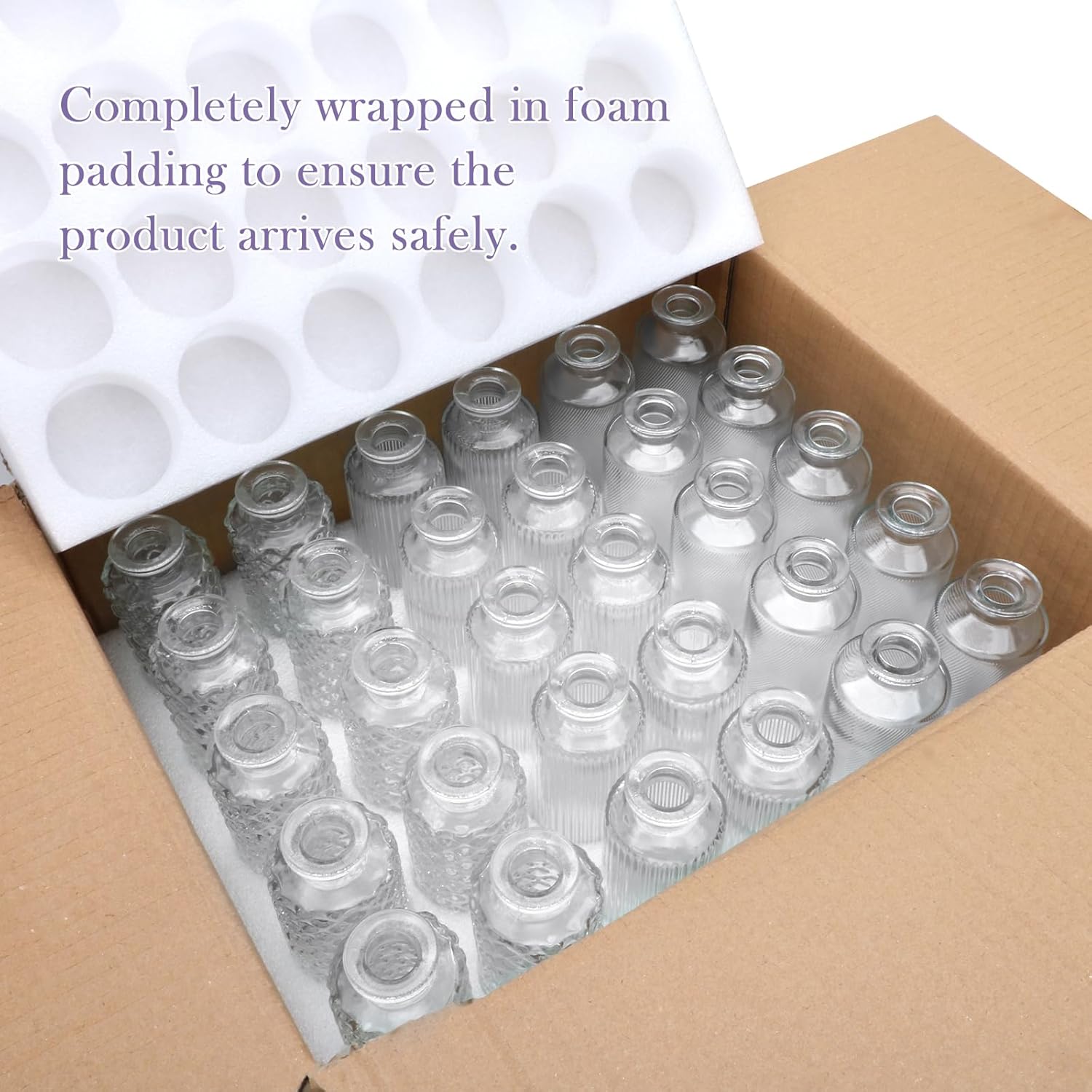Glass Bud Vases / Clear / Set of 30