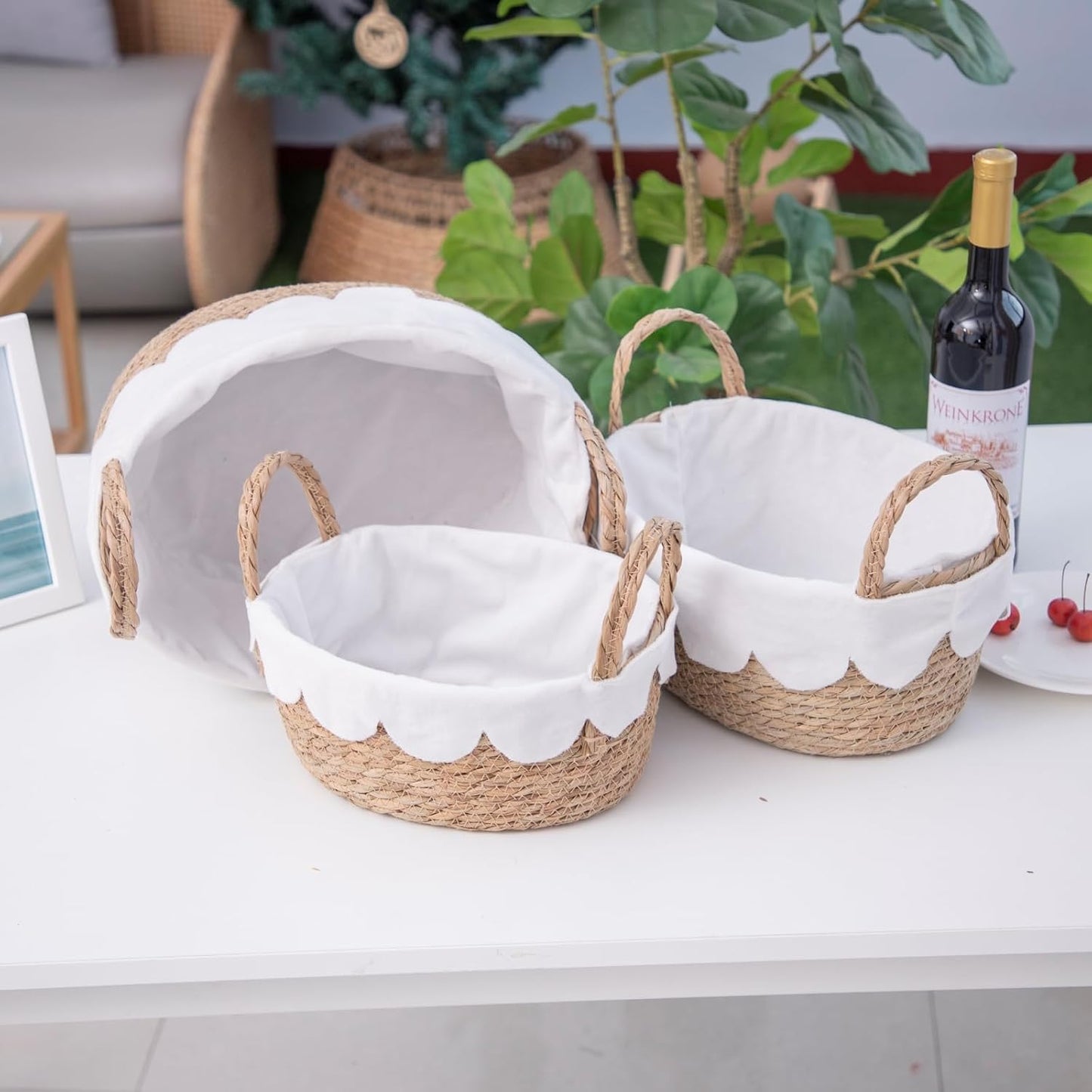Handmade Seagrass Wicker Storage Basket