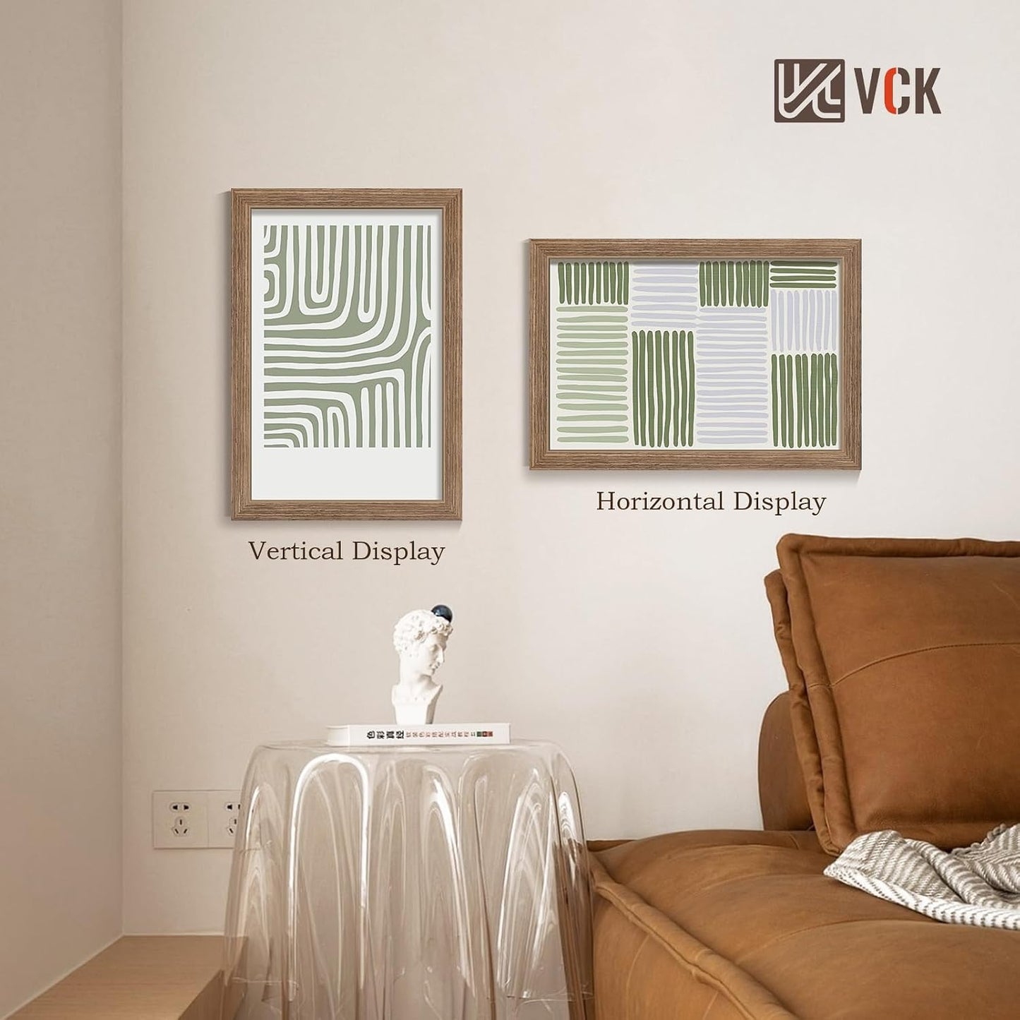 VCK 12x18 Frame Walnut 4 Pack, Wide Thick Wood Border, for Poster/Print | Exclusive Woodgrain, Wall Hanging, HD