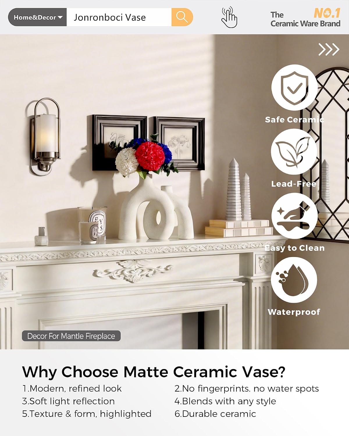Modern Nordic Boho Style Vases Home Decor / Cream White