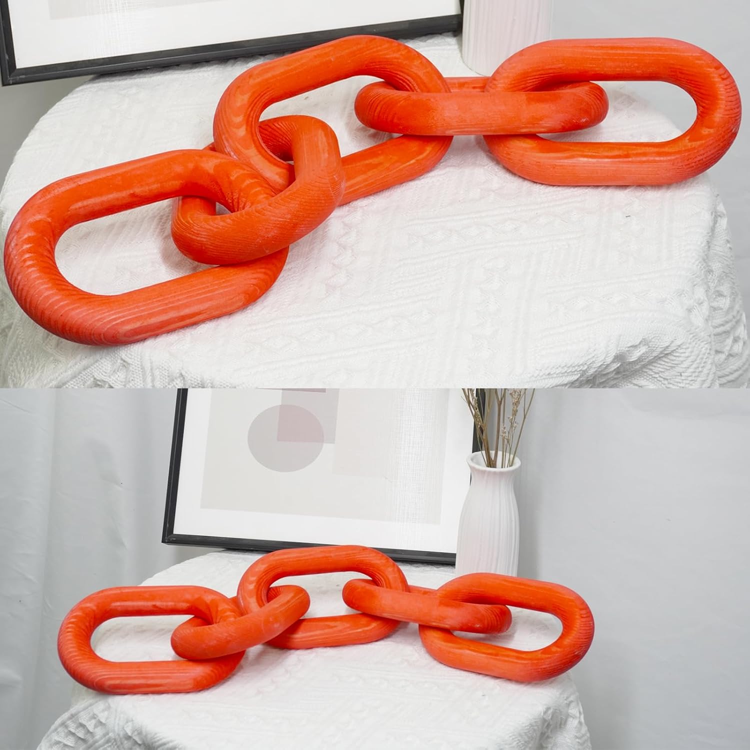 5-Link Wood Knot Chain Link Decor / Blue / 18.9 Inch
