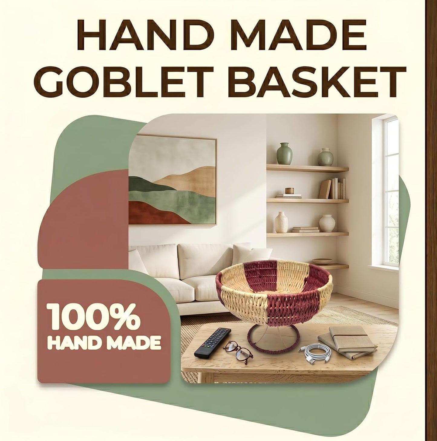 Handmade Paper Rope Basket / Small