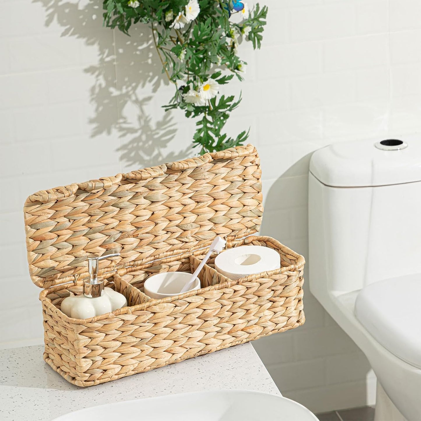 Woven Storage Basket / 3 Compartments