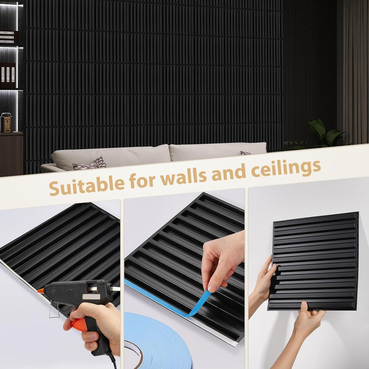 Heikki 30 Pack 3D Wall Panel for Interior Wall Décor, PVC Flower Textured Wall Panels for Living Room Bedroom Hotel