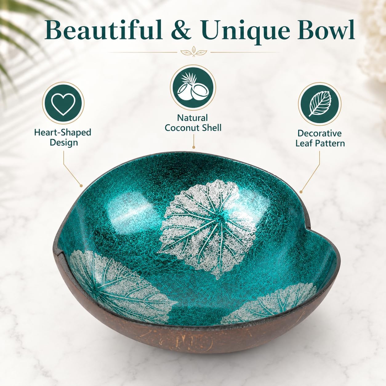 Key Bowl Holder for Entryway Table / Blue Leaves