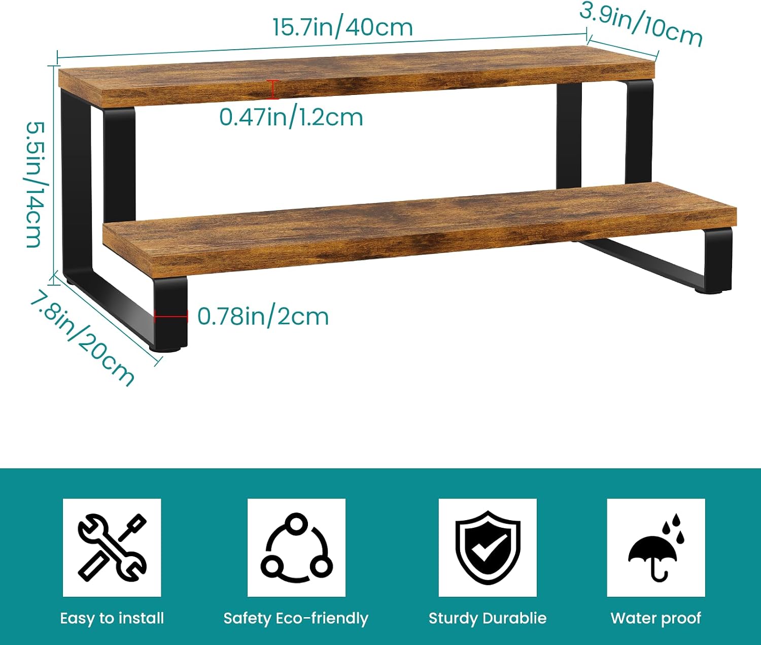 Wooden Display Riser Stand / 2 Tier