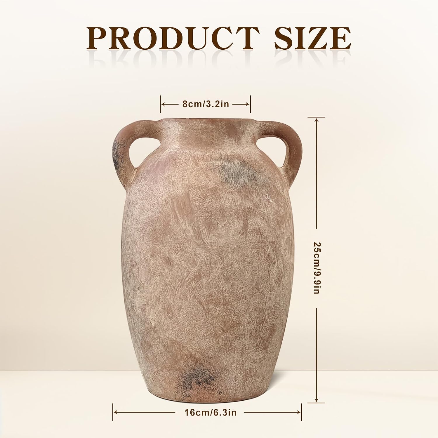 Ceramic Vase-Boho Decorative Vase / Brown