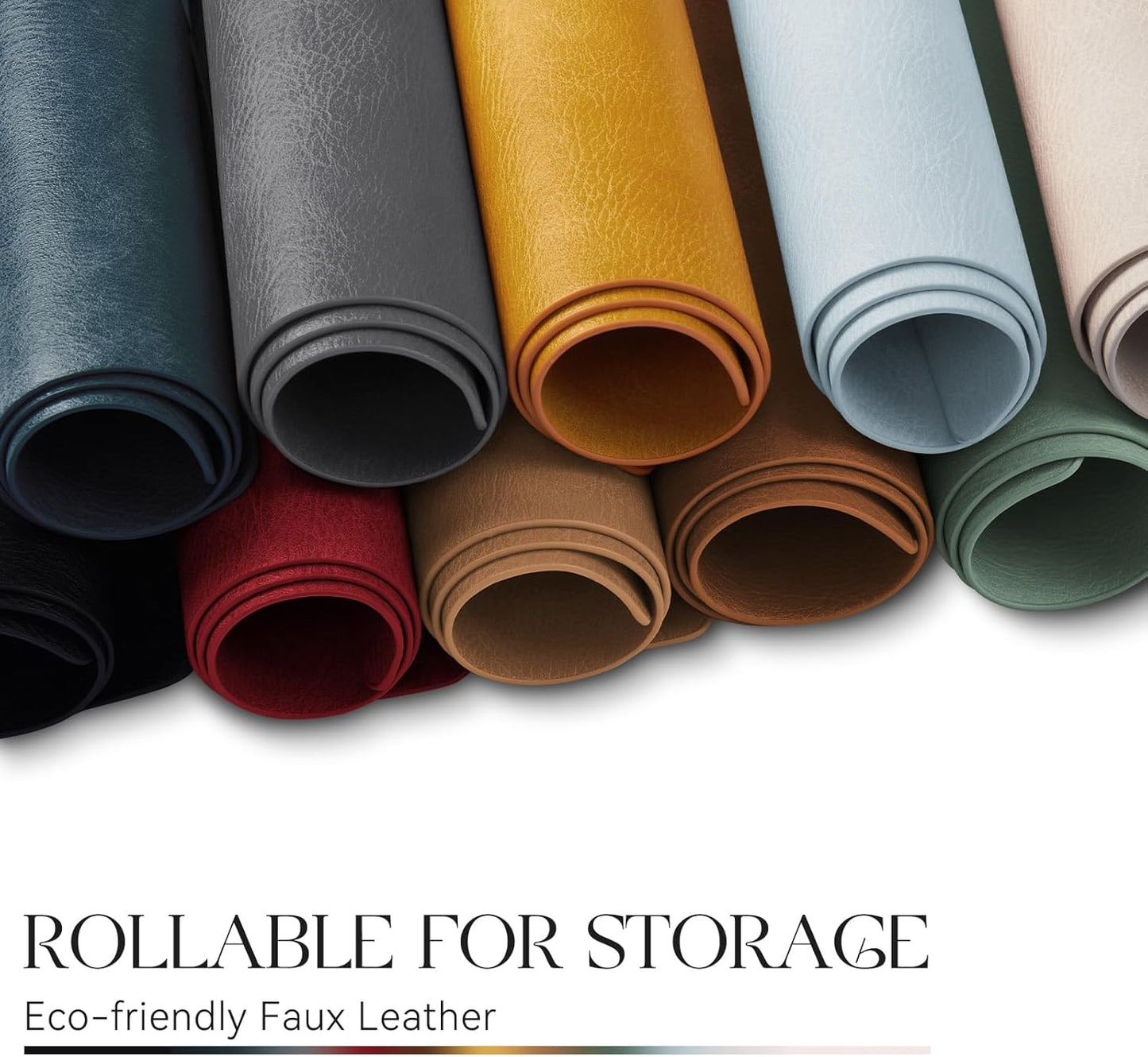 MOSAYT Vinyl Placemats Set of 12-12 X 17 Inch - Faux Leather 100% Waterproof Oil-Proof Wipeable PU Place Mats, Heat