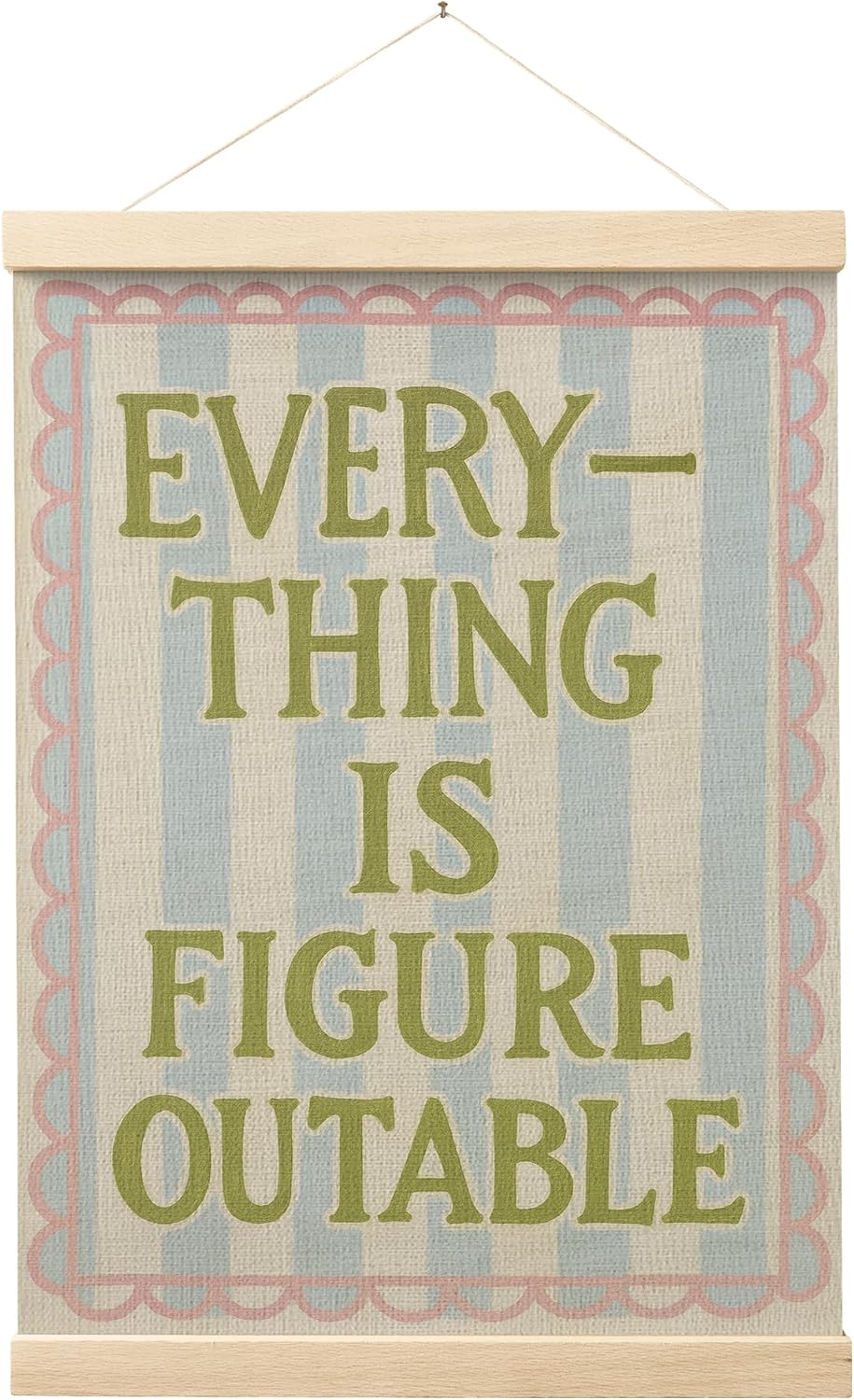 FGFK Everything Is Figureoutable Wall Art Poster Hanger Frame, Motivational Office Decor, Dopamine Positive